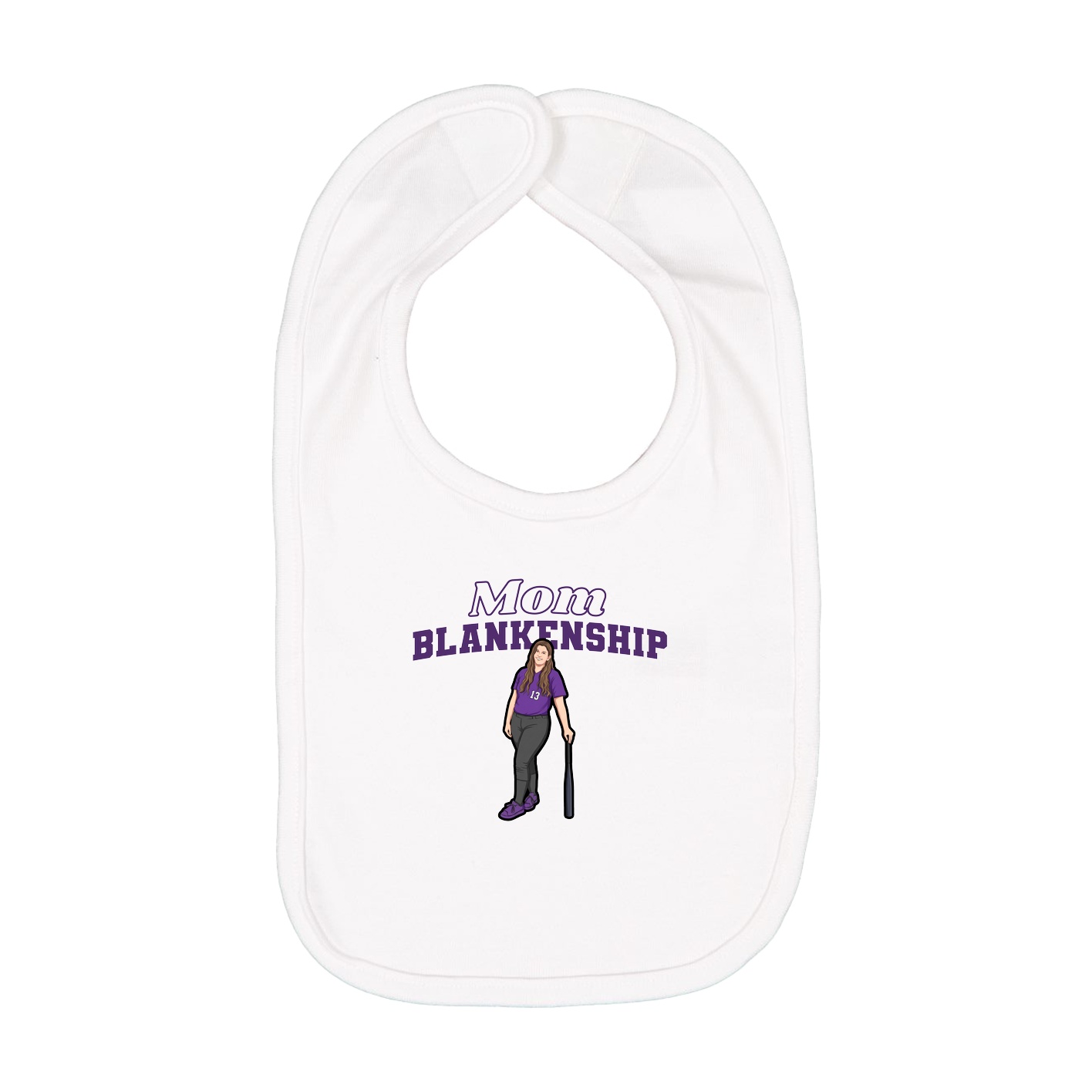 Infant Bib — Mothers Day Block in White