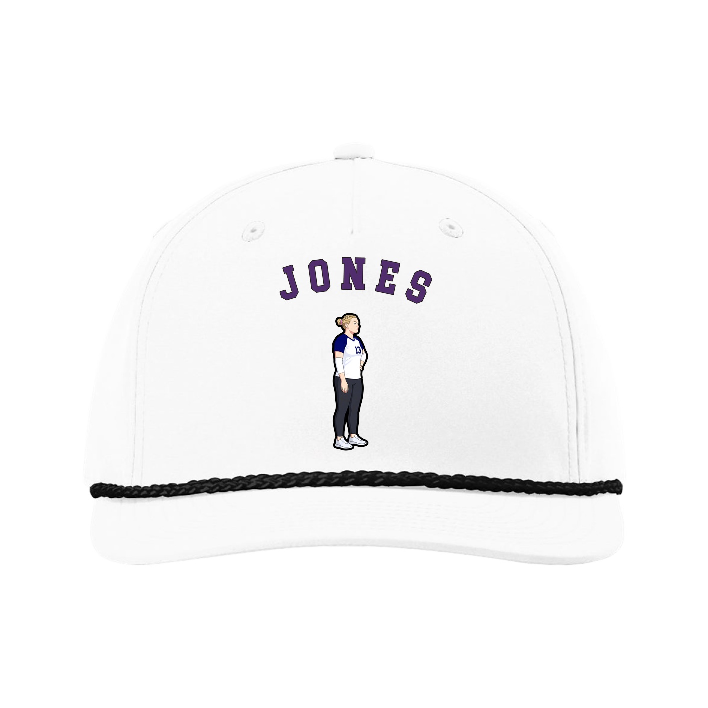 Five-Panel Classic Rope Cap — Shirsey Arch in White