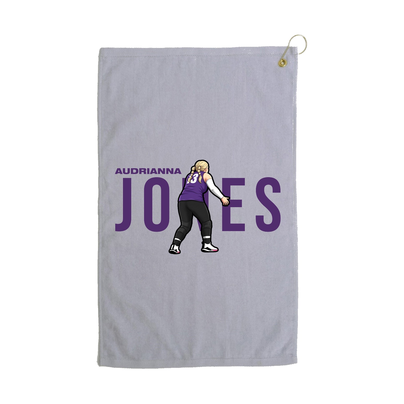 Golf Towel — Player Name in Grey