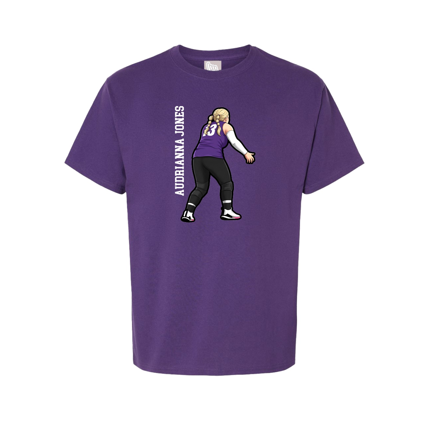 Tee — Name Vertical in Purple