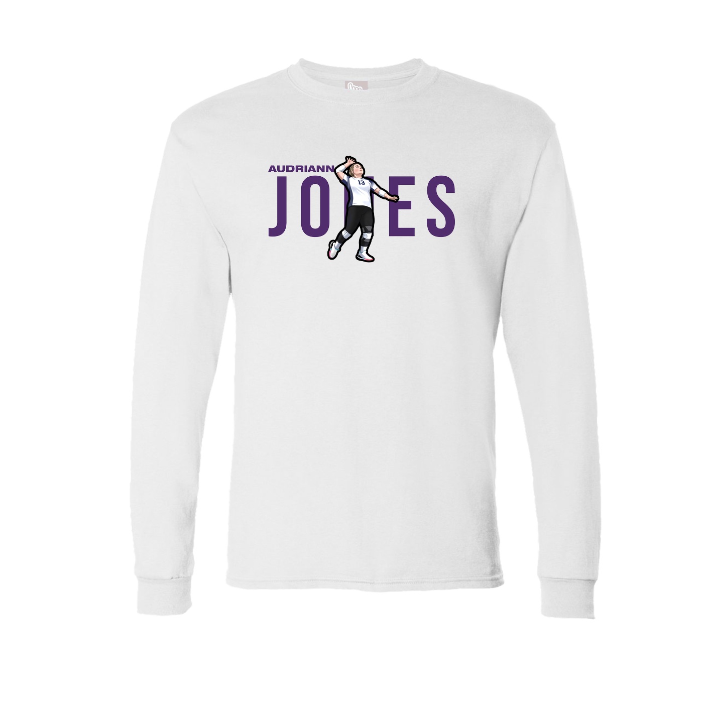 Long Sleeve Tee — Player Name in White