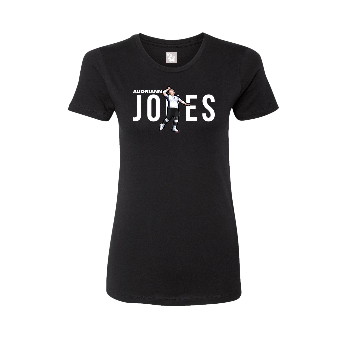 Fitted Women's Tee — Player Name in Black