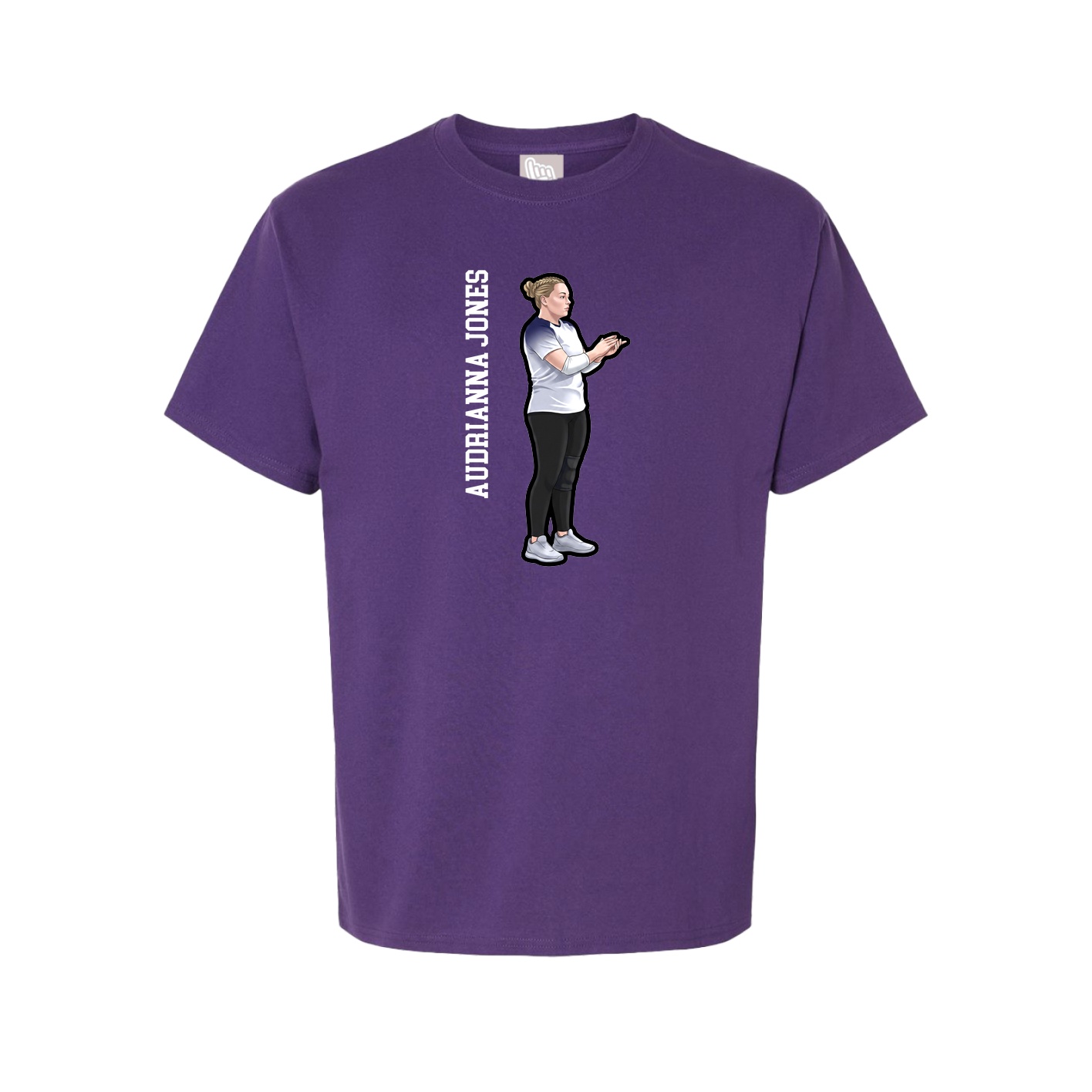 Youth Tee — Name Vertical in Purple