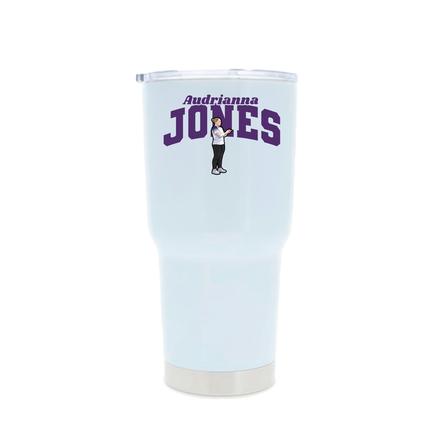 30oz Stainless Steel Tumbler — Signature Arch in White