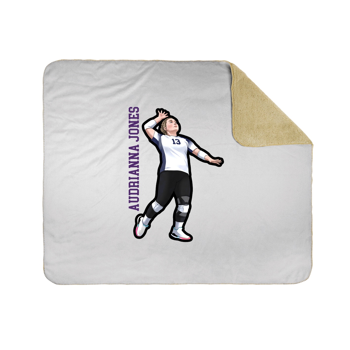 Throw Blanket — Name Vertical in White