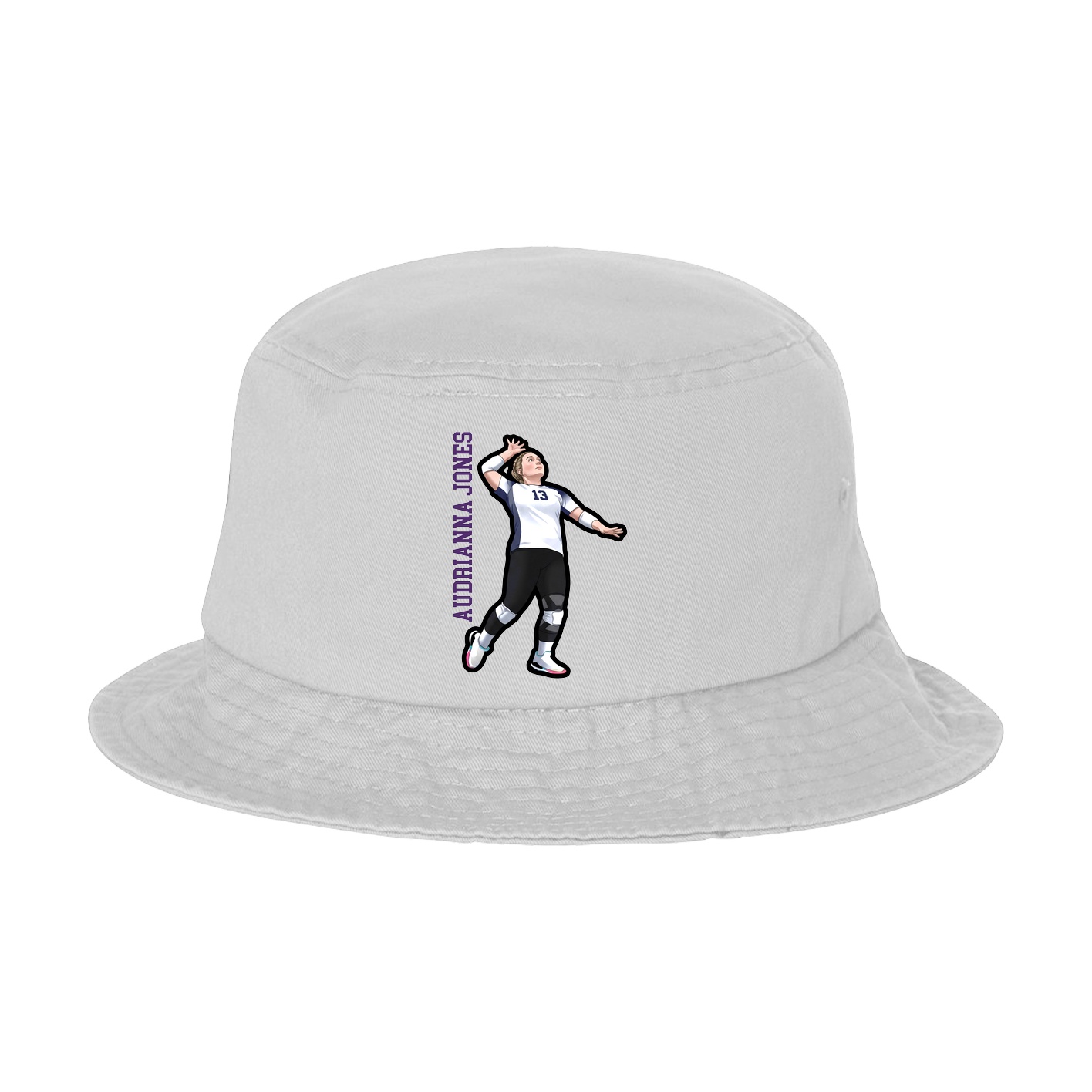 Bucket Cap — Name Vertical in White