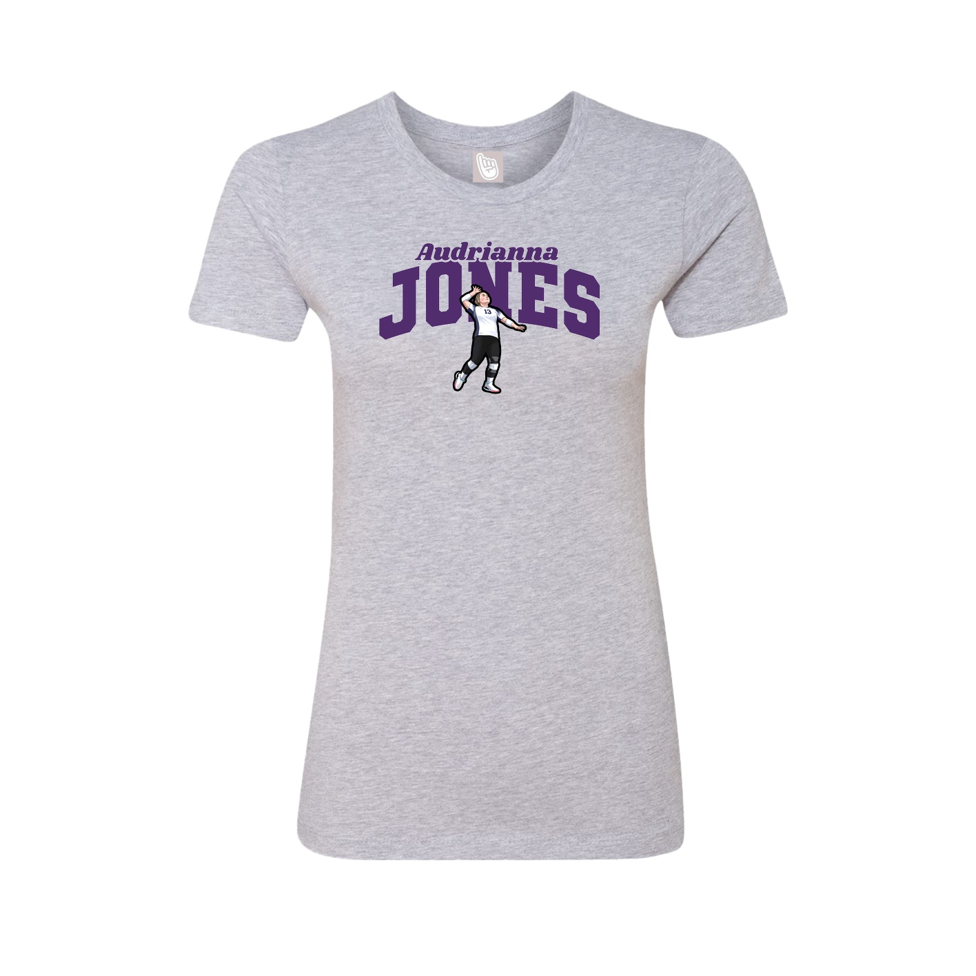 Fitted Women's Tee — Signature Arch in Grey
