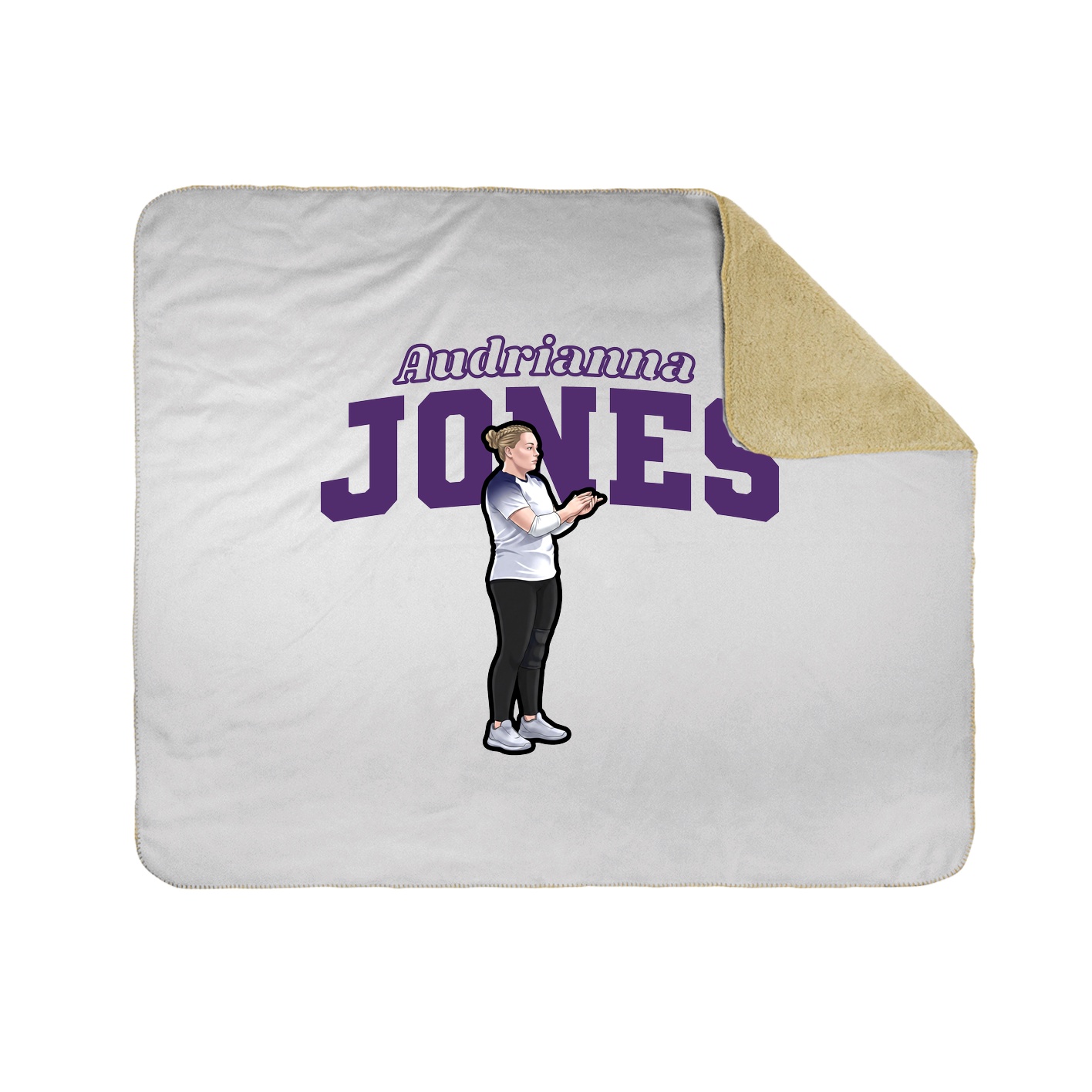 Throw Blanket — Name Arch in White