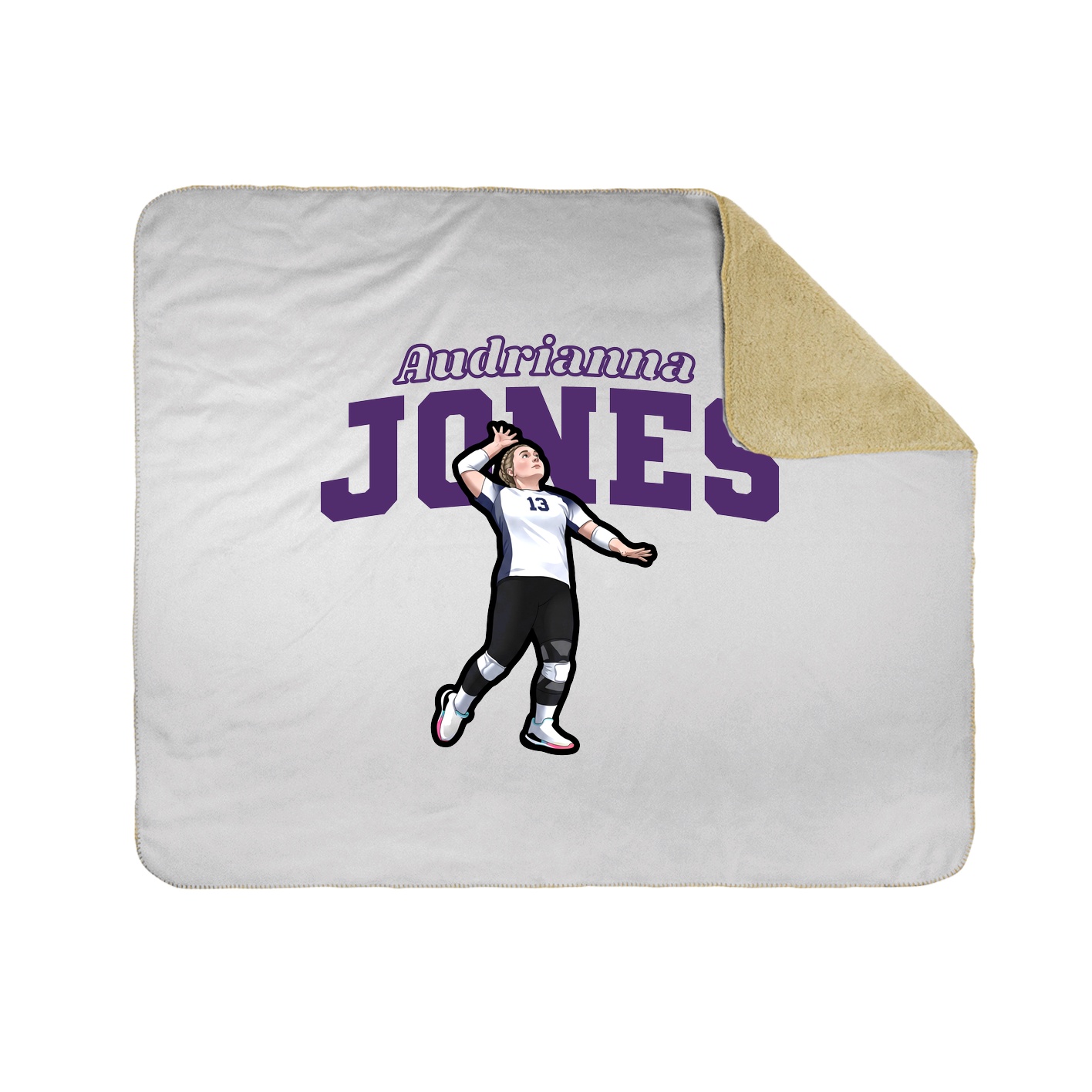 Throw Blanket — Name Arch in White