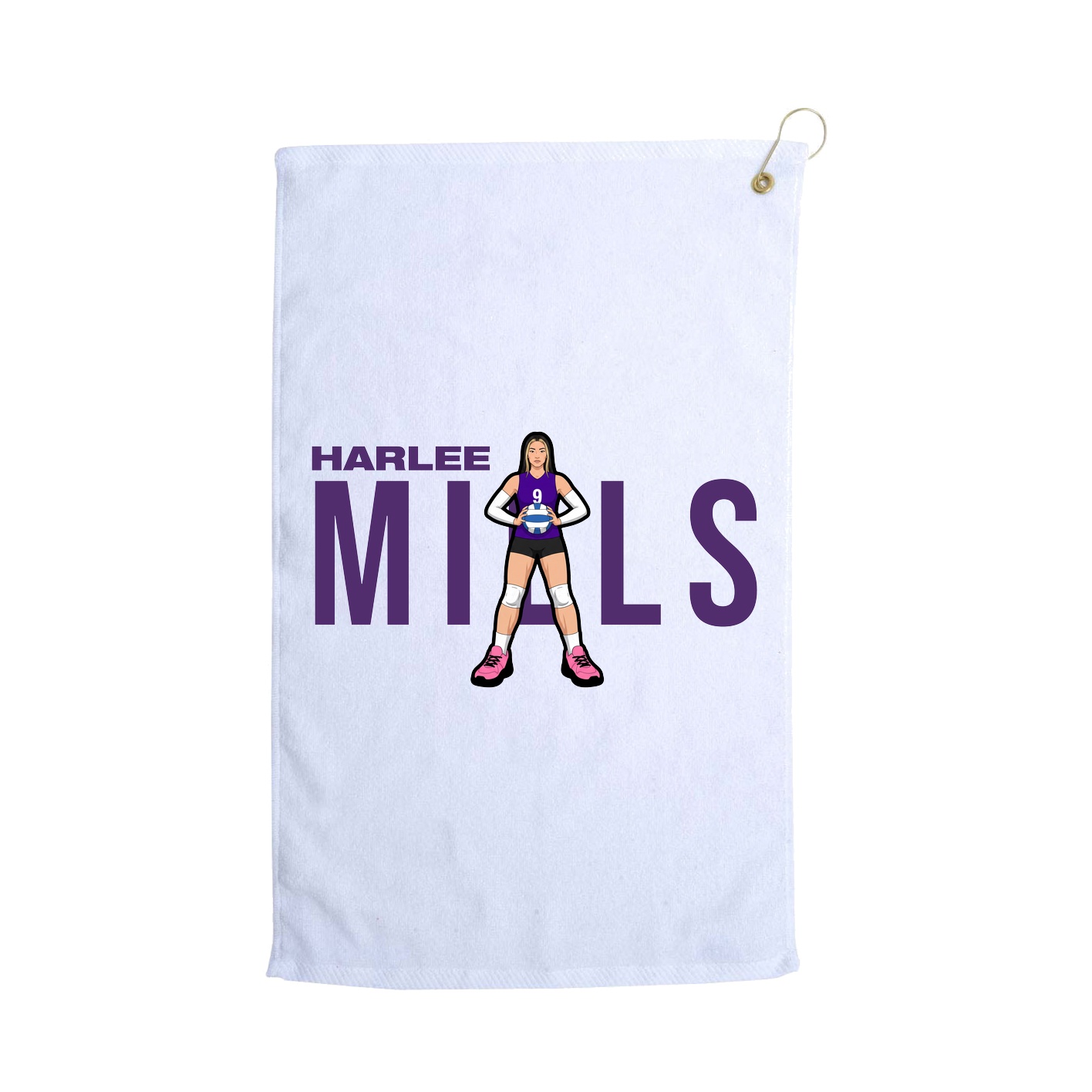 Golf Towel — Player Name in White