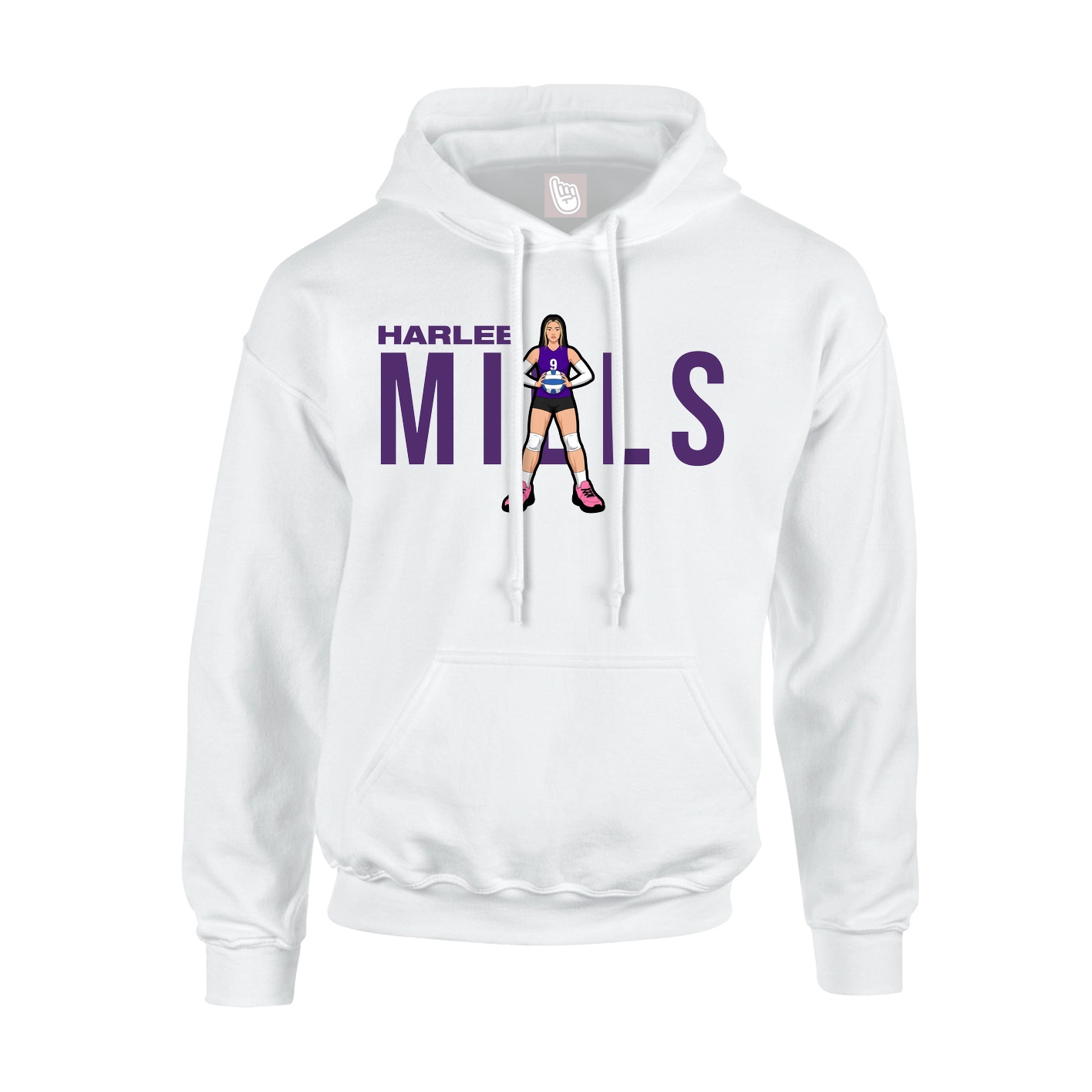 Youth Hoodie — Player Name in White