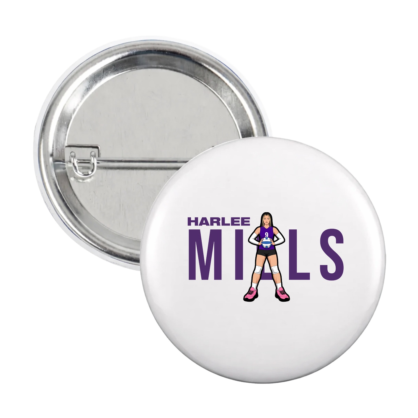 Game Day Button — Player Name in White