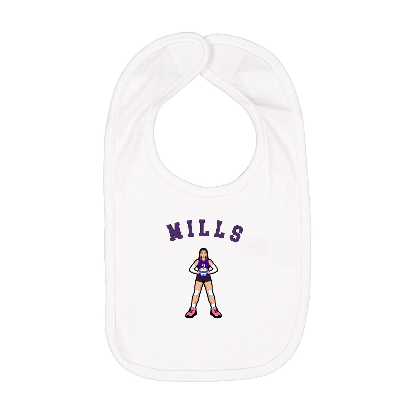 Infant Bib — Shirsey Arch in White