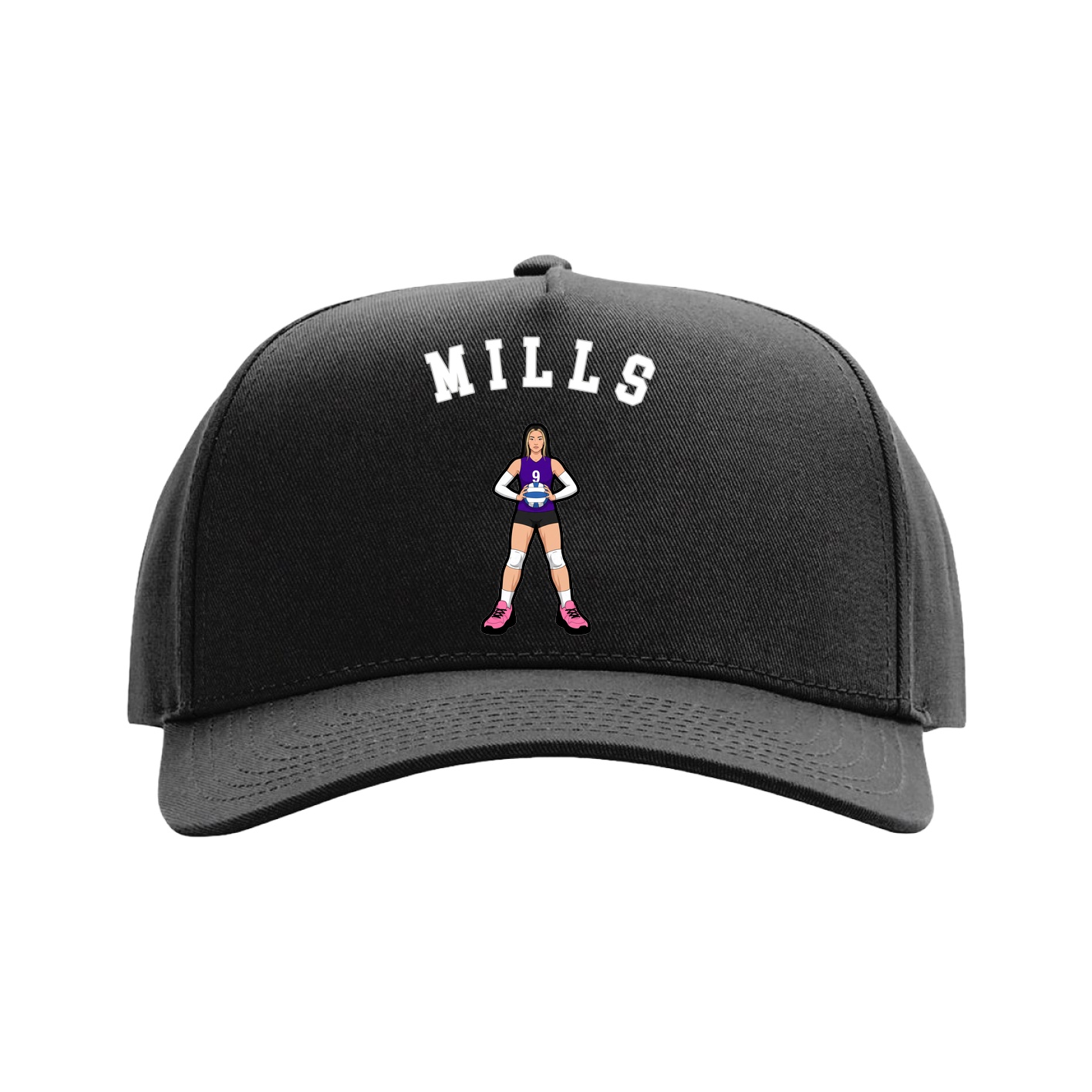 Full Fabric Five-Panel Champ Cap — Shirsey Arch in Black