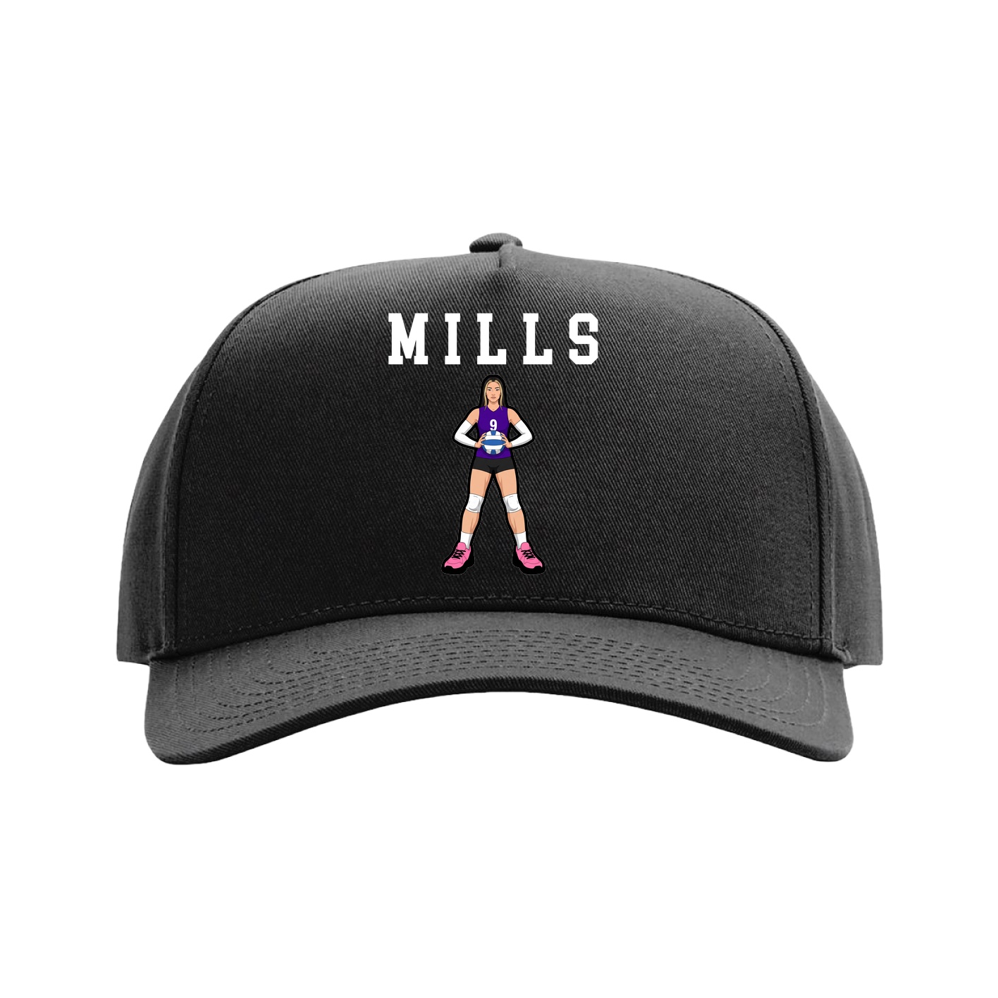 Full Fabric Five-Panel Champ Cap — Shirsey in Black
