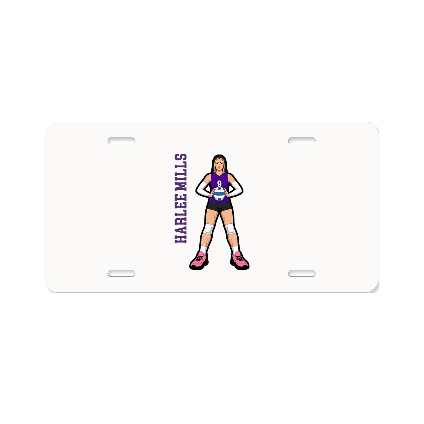 License Plate — Name Vertical in Classic