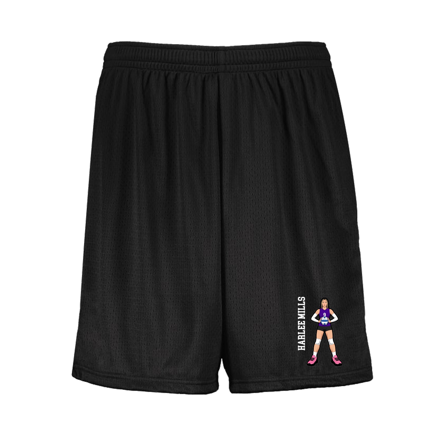 Shorts — Name Vertical in Black