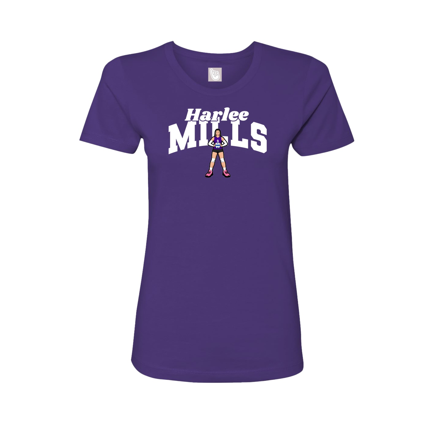 Fitted Women's Tee — Signature Arch in Purple