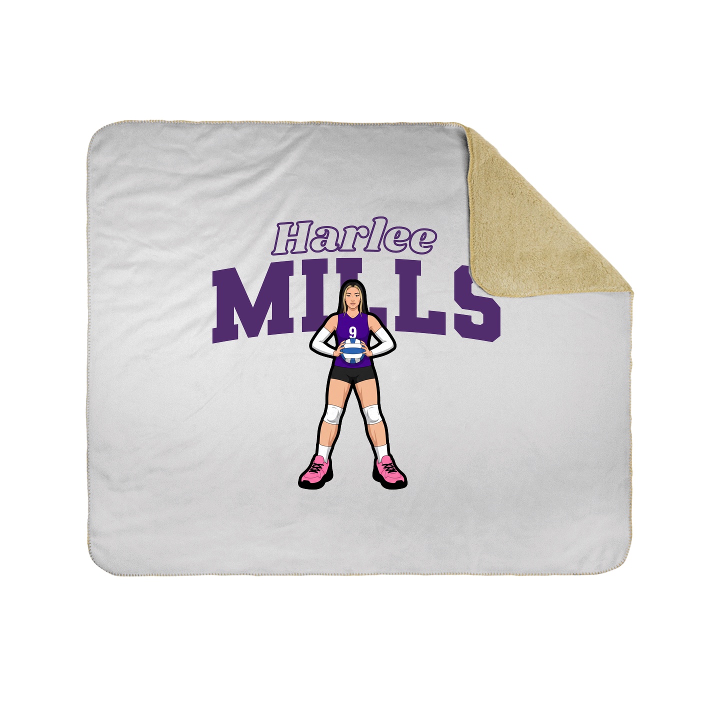 Throw Blanket — Name Arch in White