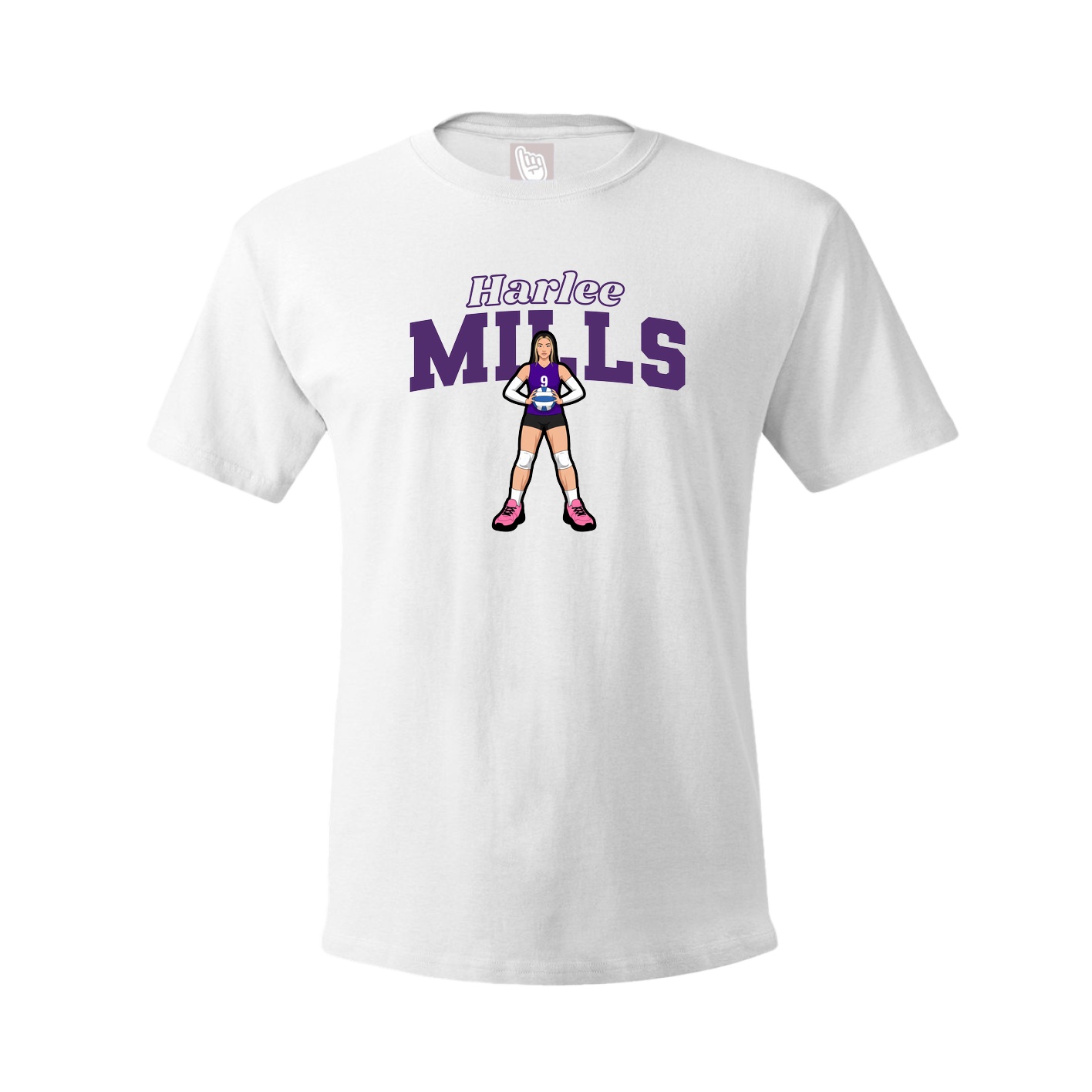 Youth Tee — Name Arch in White