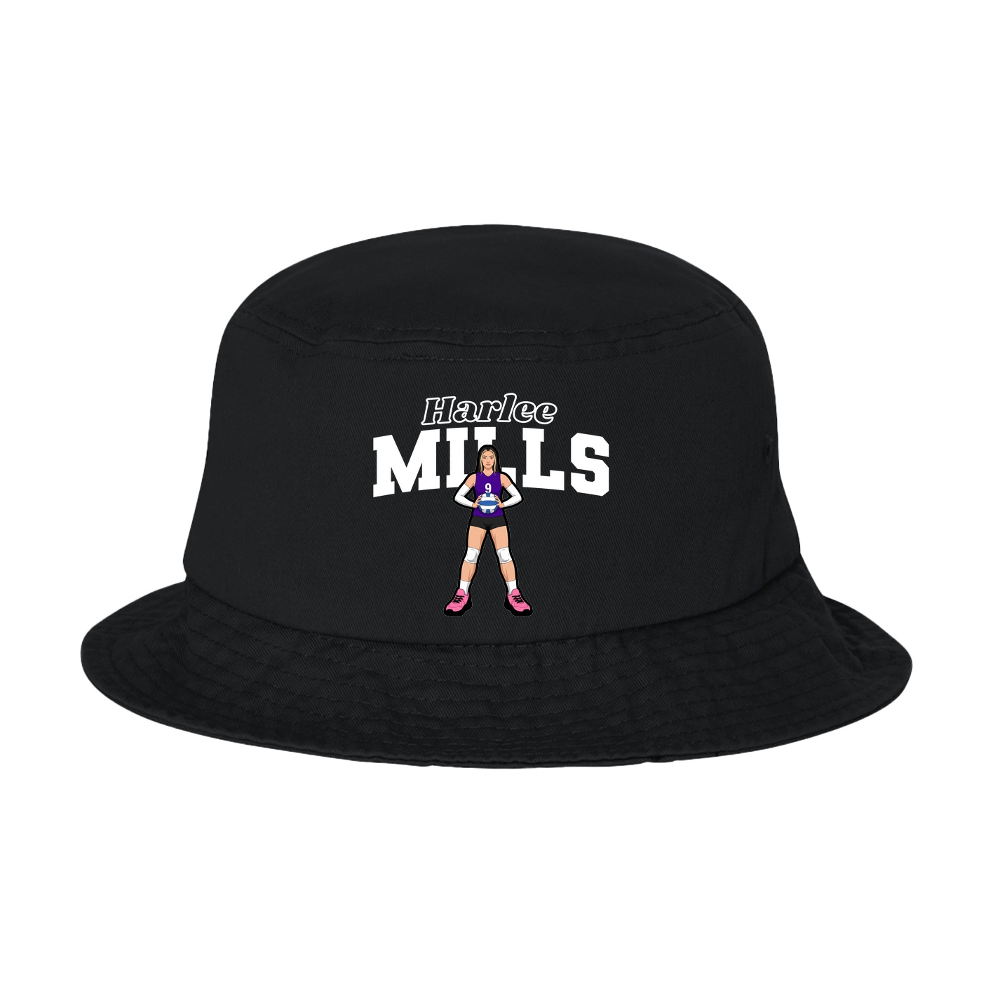 Bucket Cap — Name Arch in Black