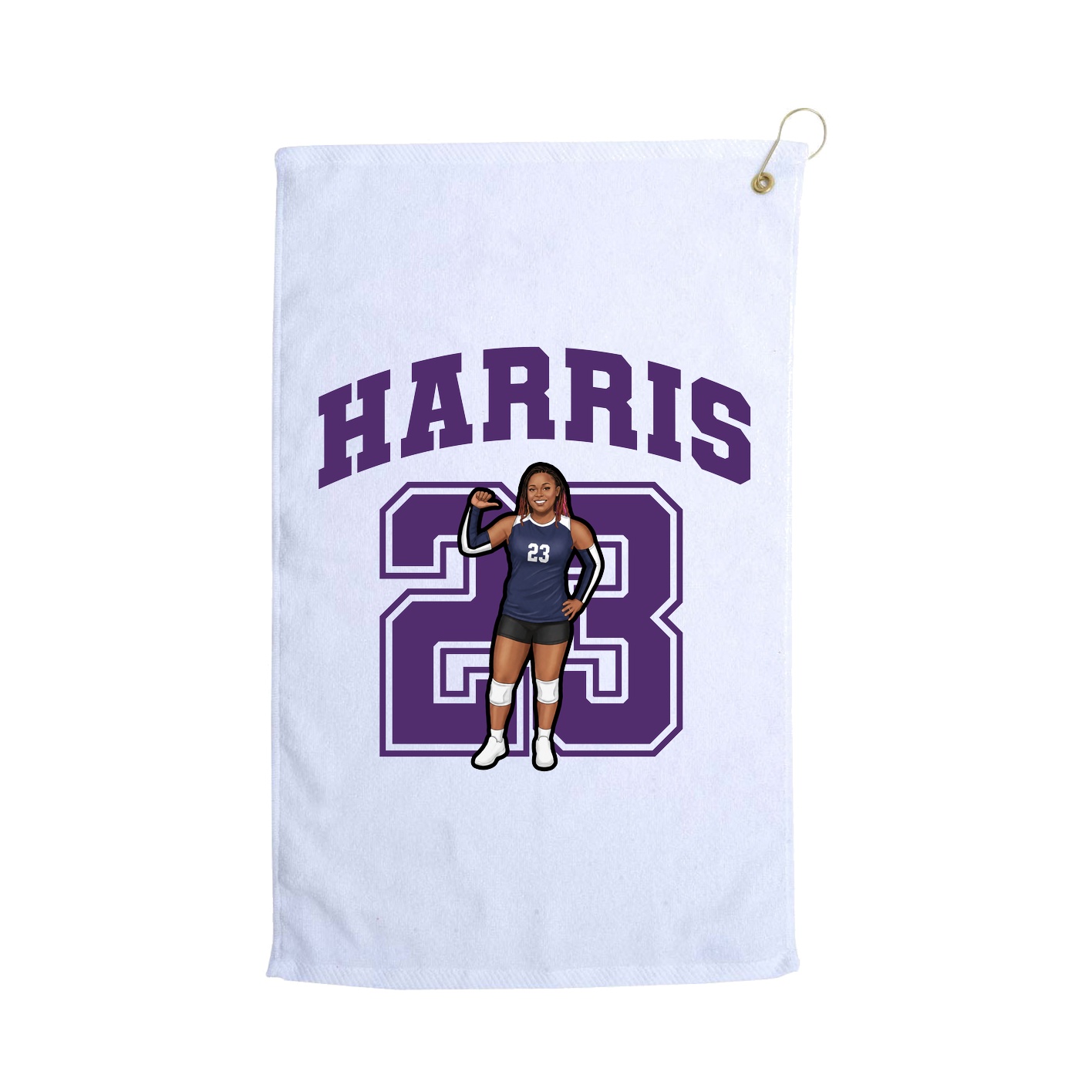 Golf Towel — Number in White