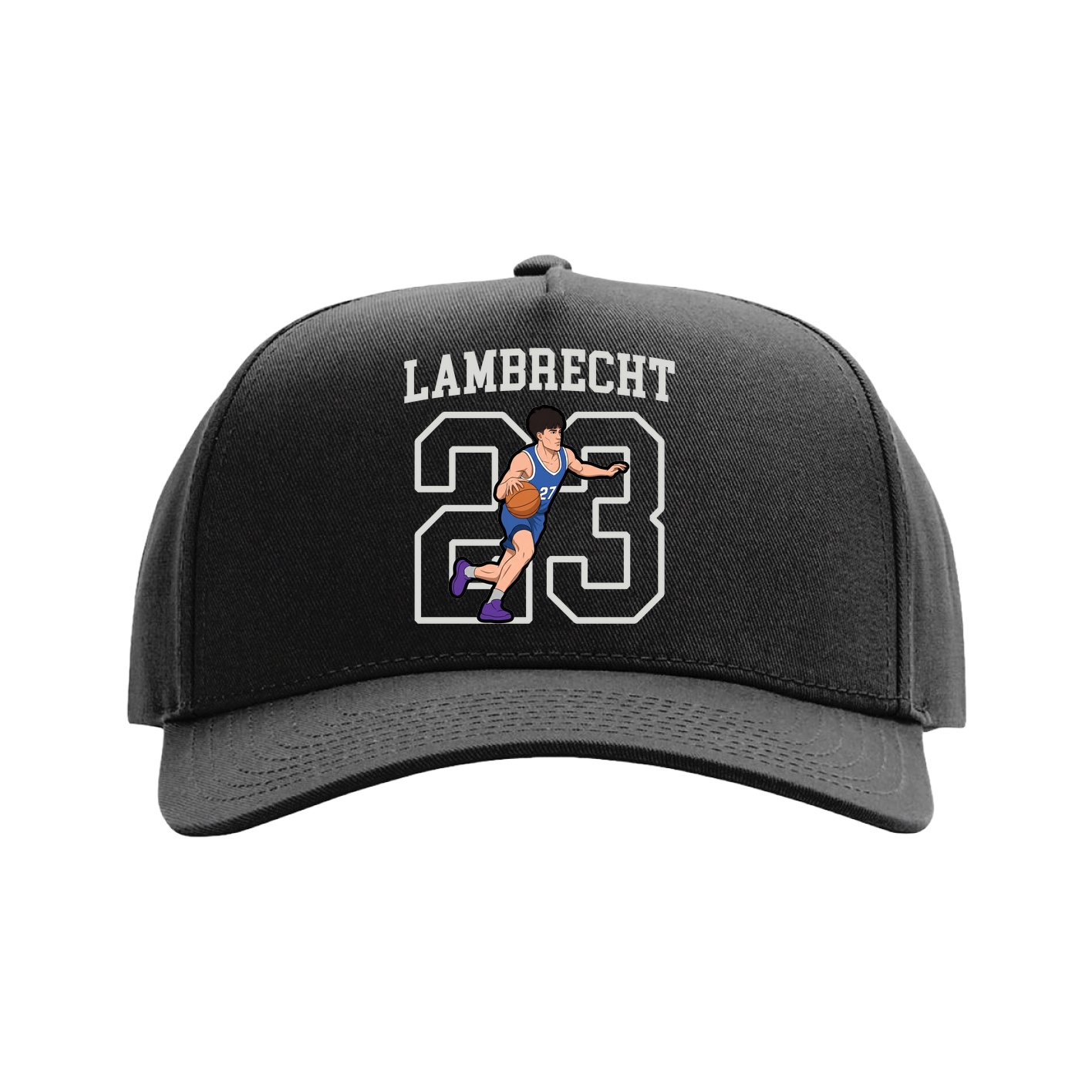 Full Fabric Five-Panel Champ Cap — Shirsey in Black