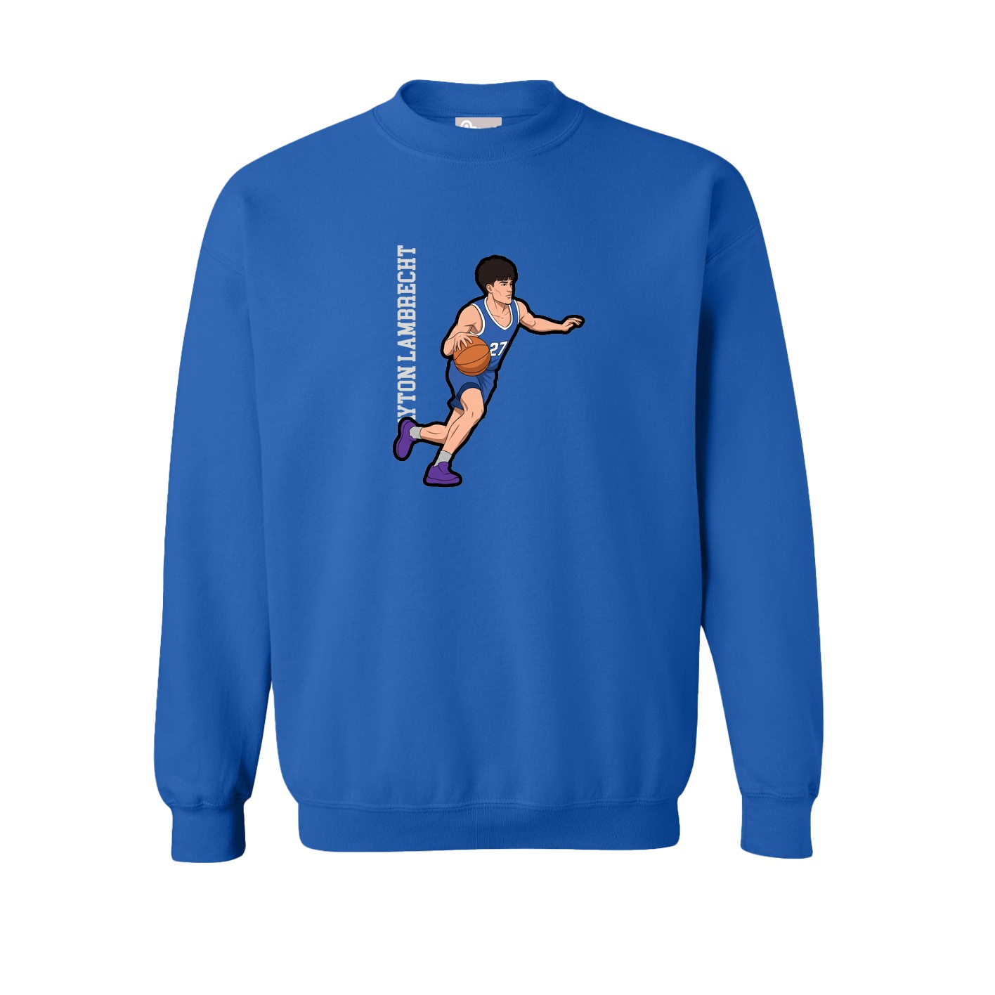 Fleece Crew — Name Vertical in Royal