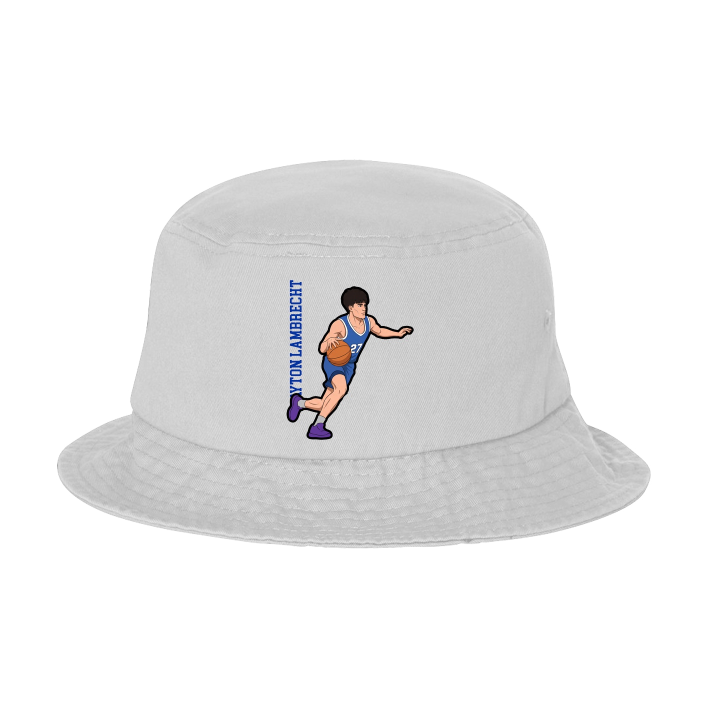 Bucket Cap — Name Vertical in White