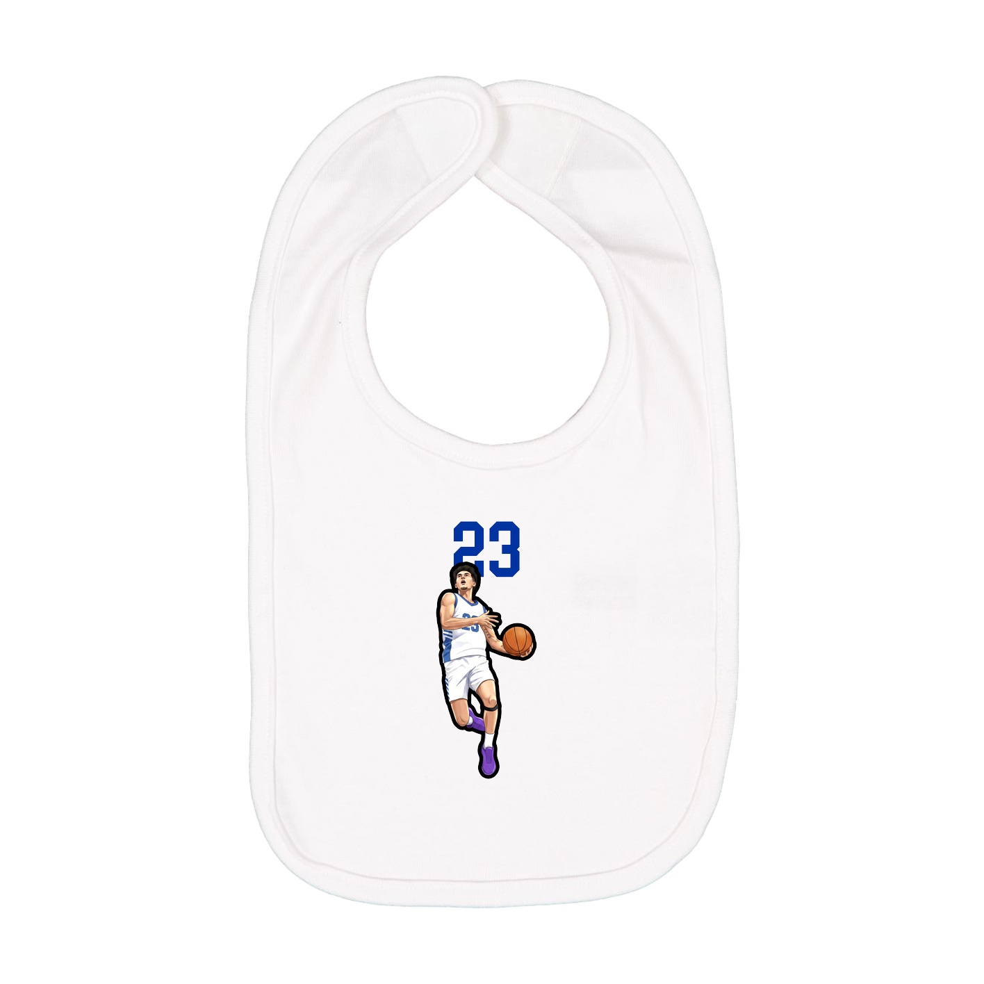 Infant Bib — Number Top in White