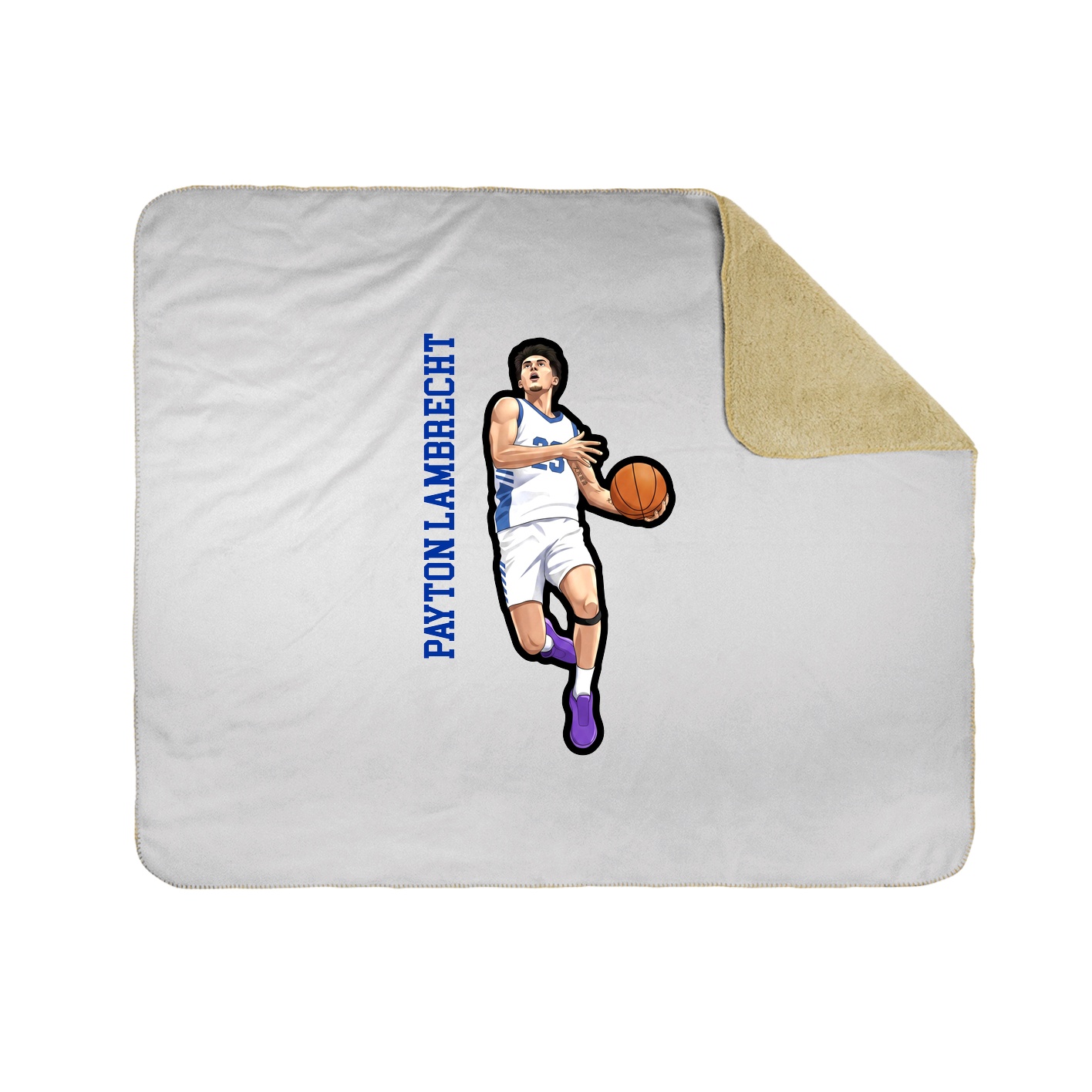 Throw Blanket — Name Vertical in White