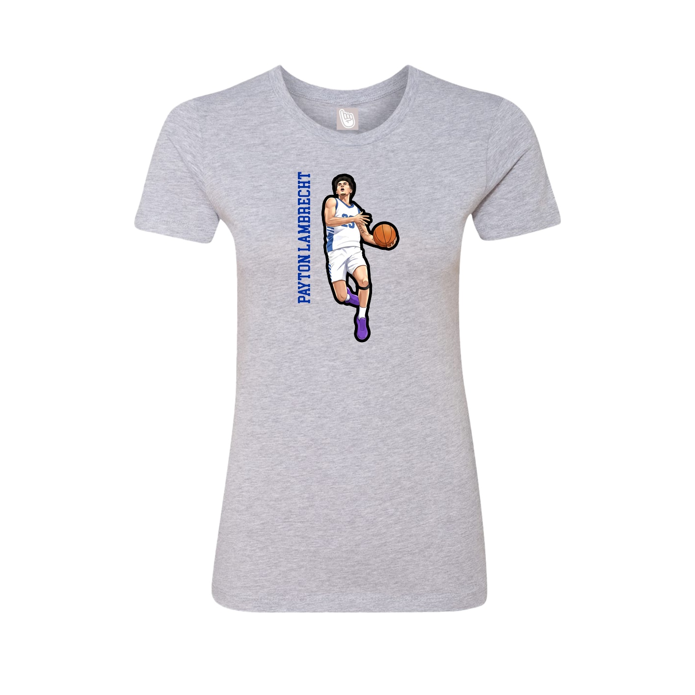 Womens Tee — Name Vertical in Grey