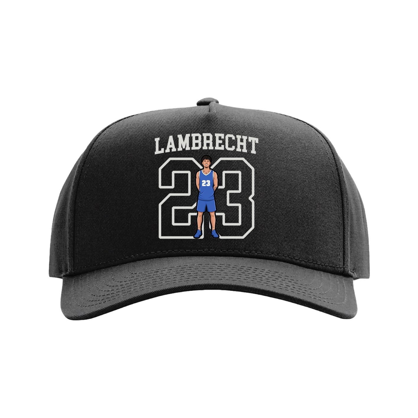 Full Fabric Five-Panel Champ Cap — Shirsey in Black