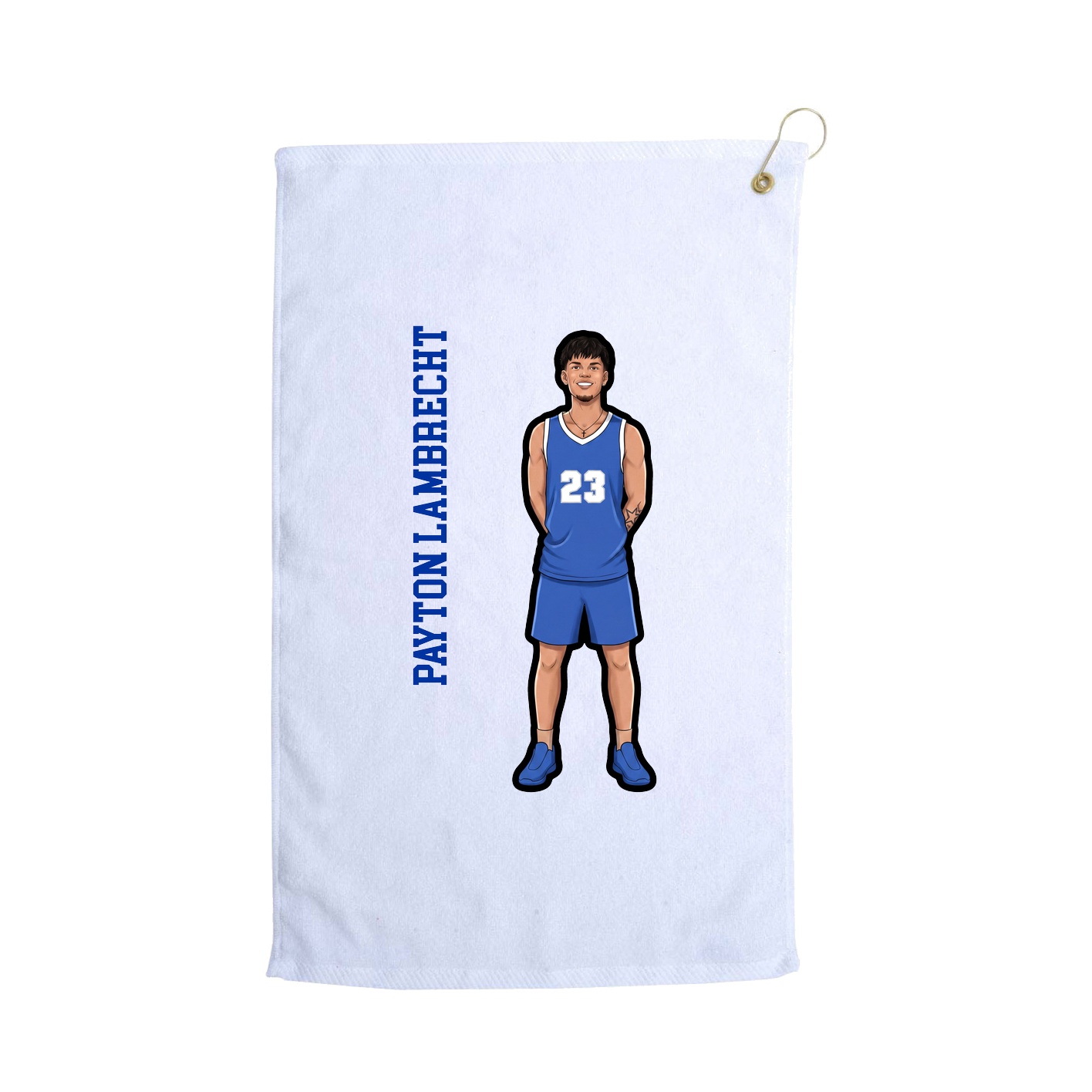 Golf Towel — Name Vertical in White