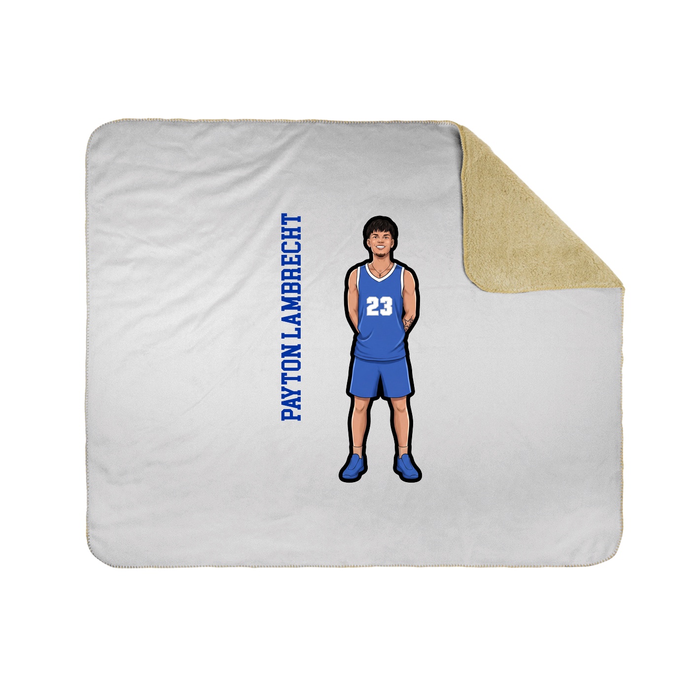 Throw Blanket — Name Vertical in White