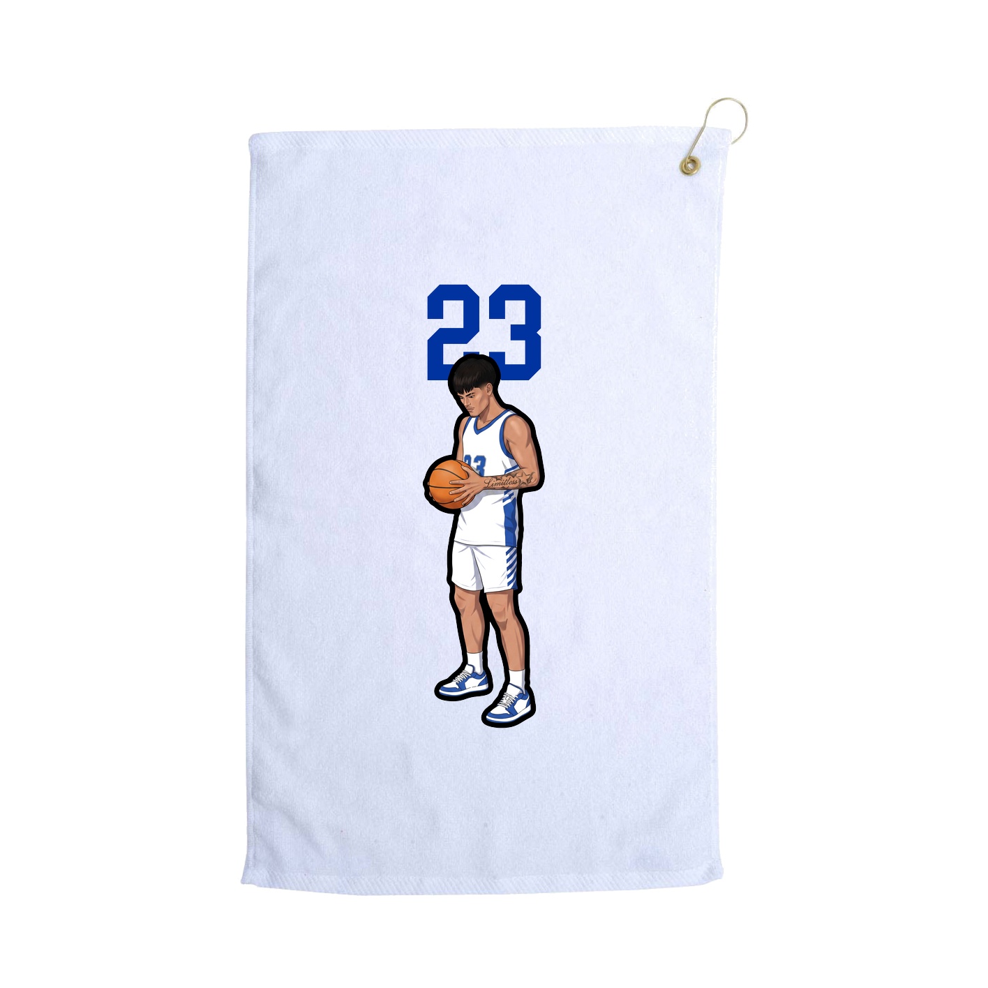 Golf Towel — Number Top in White