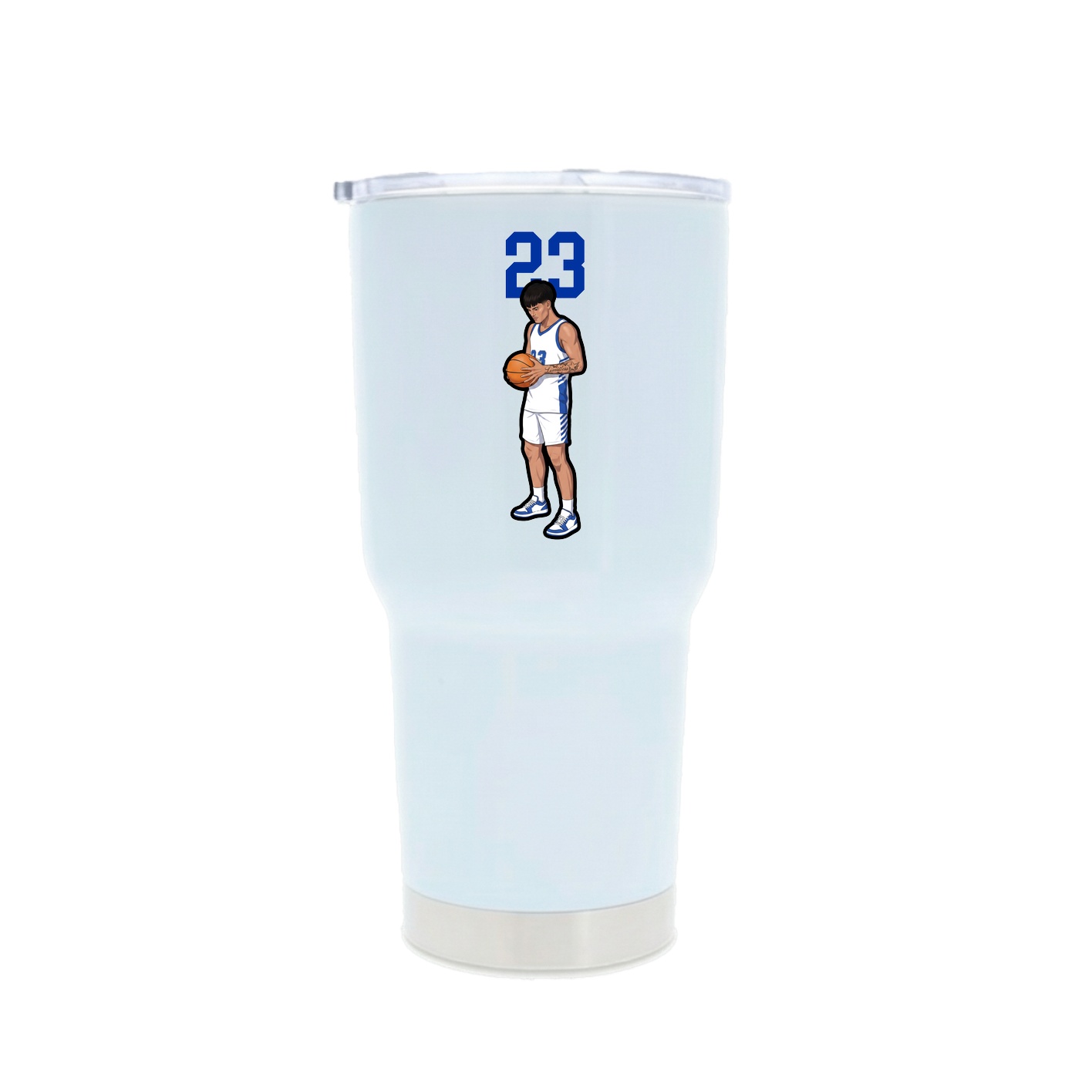30oz Stainless Steel Tumbler — Number Top in White
