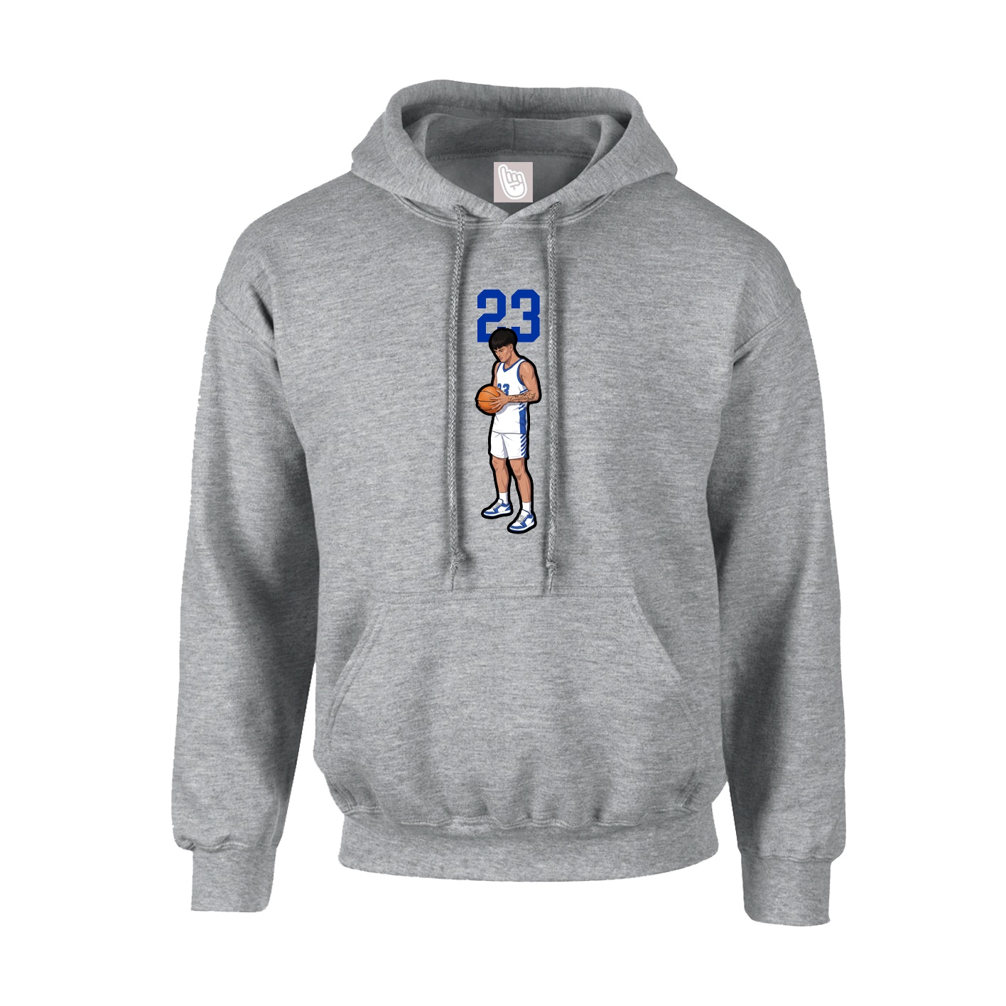 Hoodie — Number Top in Grey