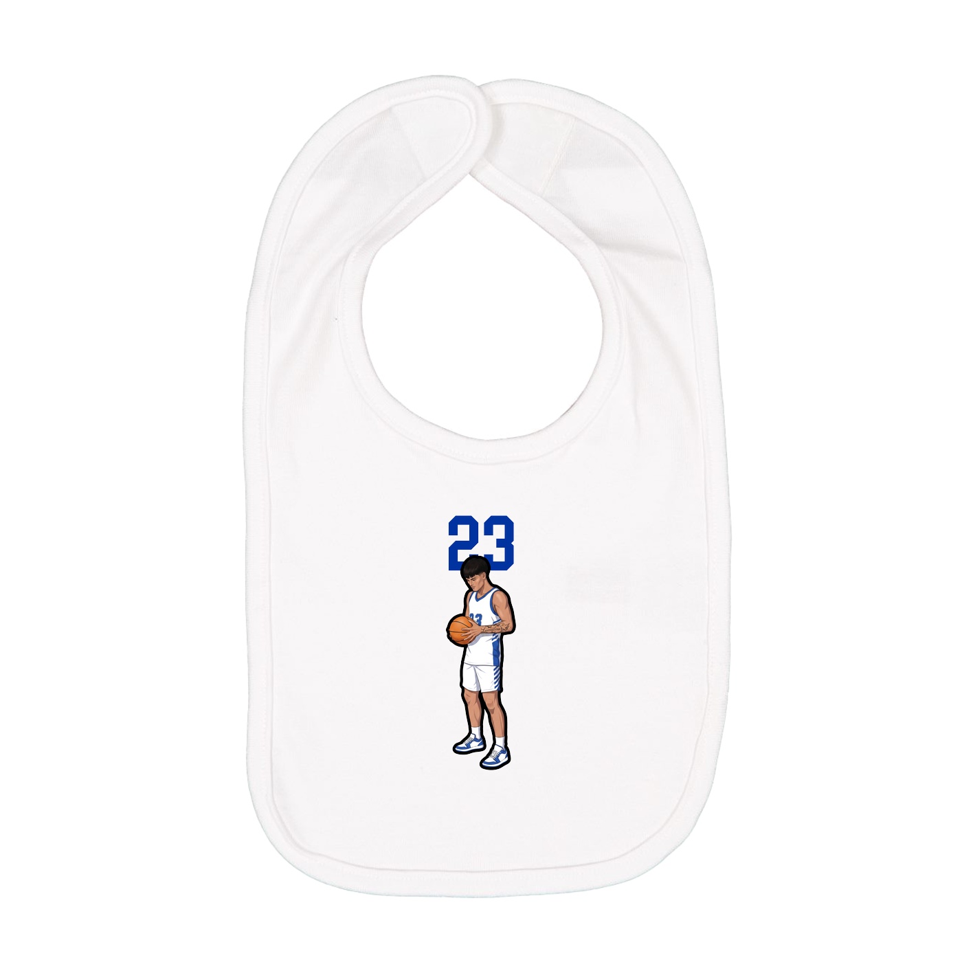 Infant Bib — Number Top in White