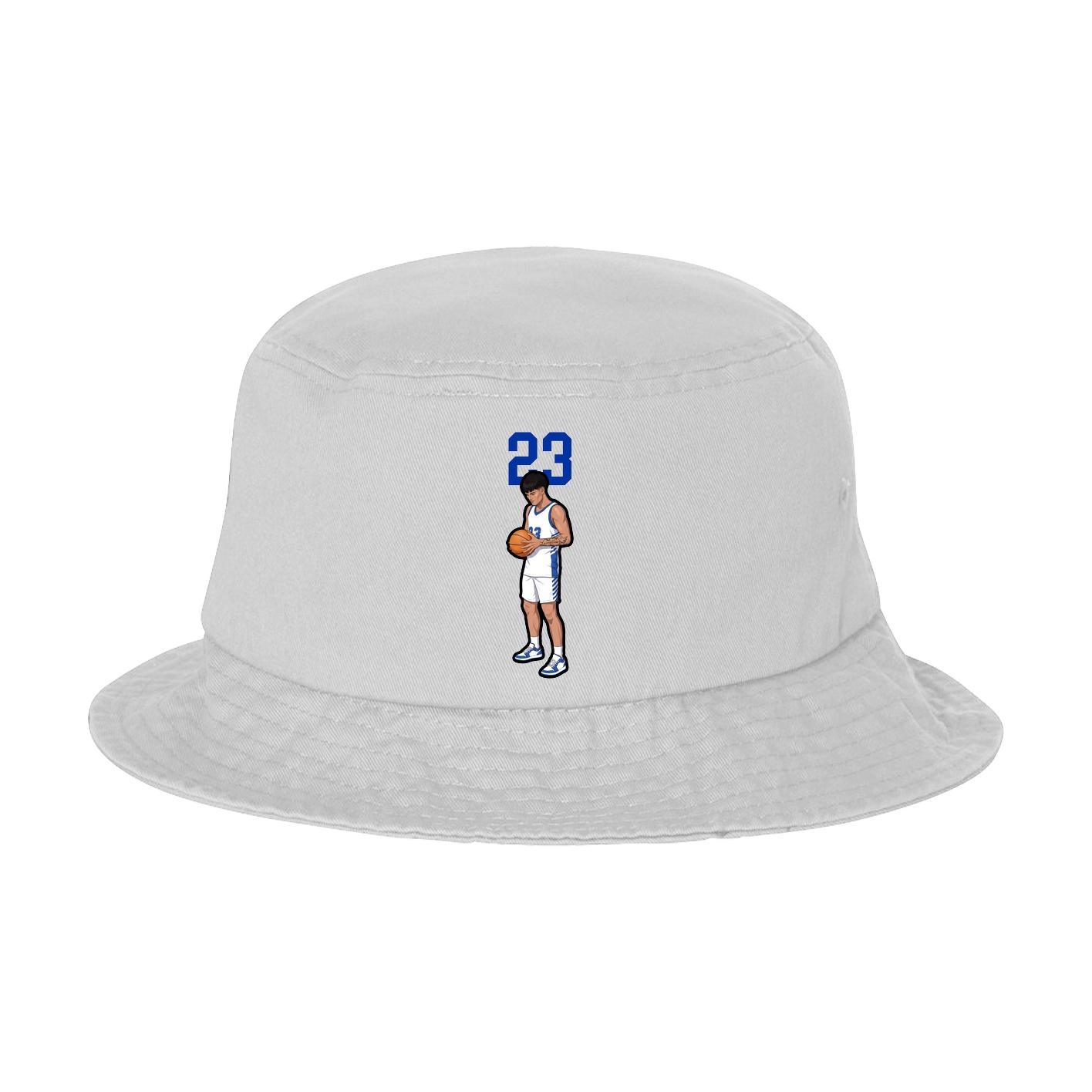 Bucket Cap — Number Top in White