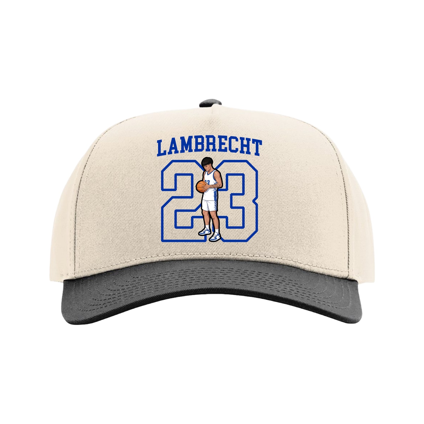 Full Fabric Five-Panel Champ Cap — Shirsey in Cream/Black