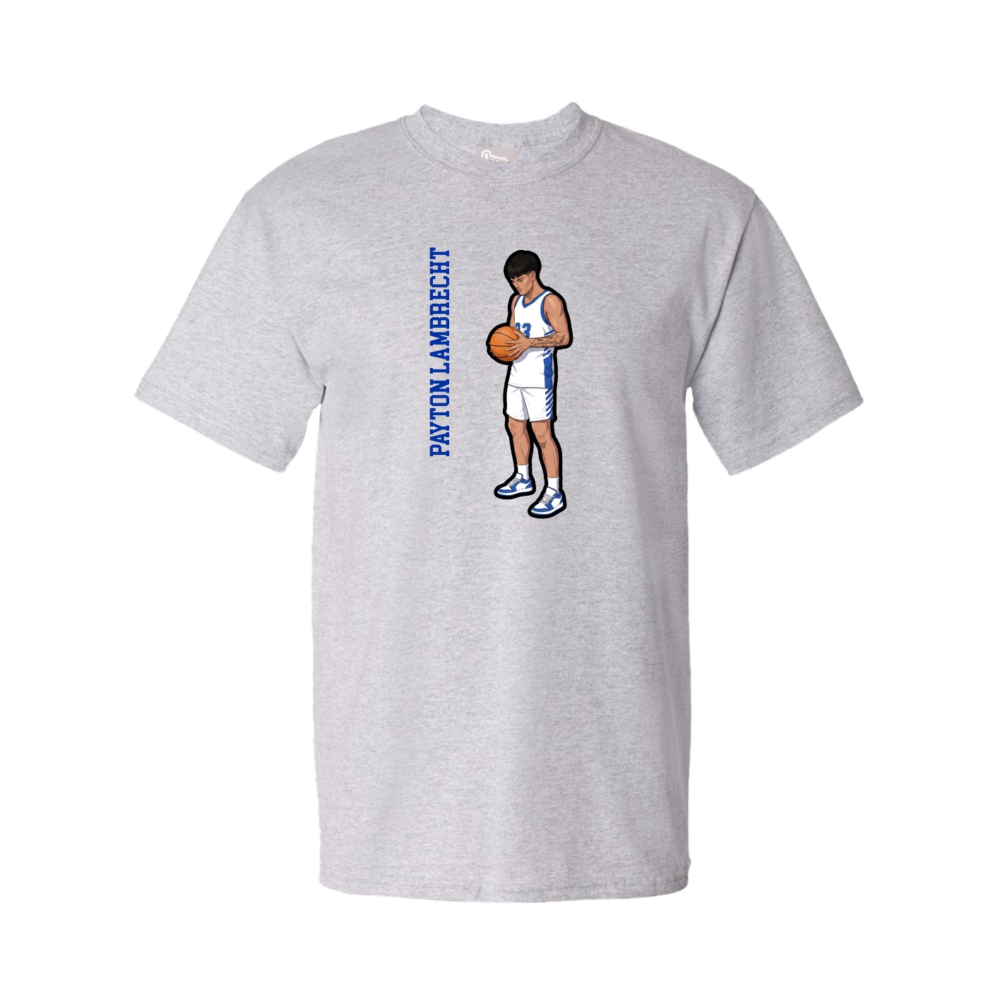 Youth Tee — Name Vertical in Grey