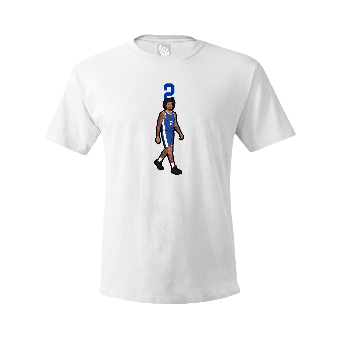 Youth Tee — Number Top in White