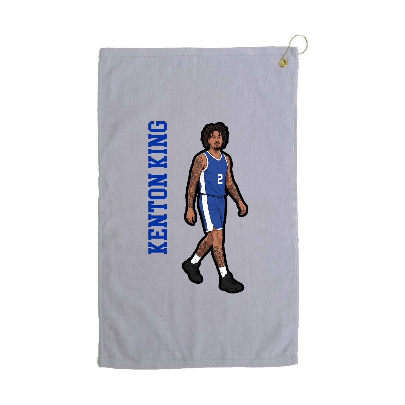 Golf Towel — Name Vertical in Grey