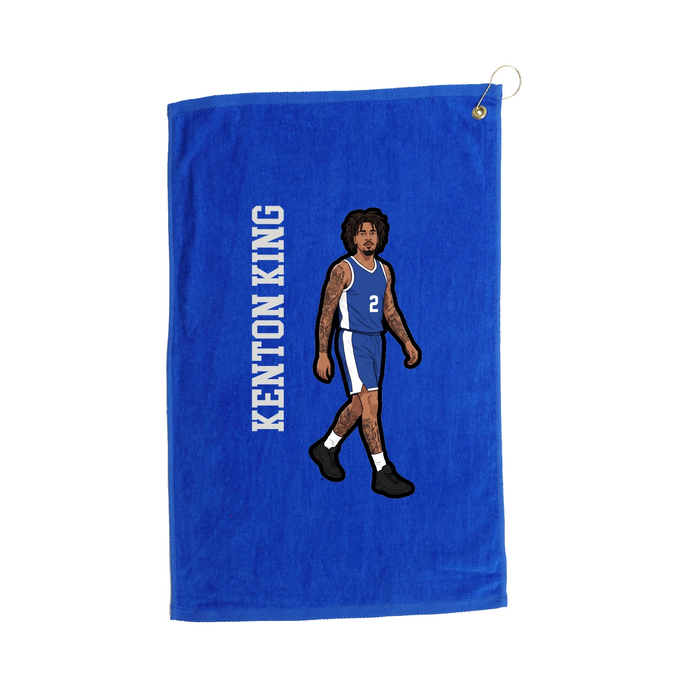 Golf Towel — Name Vertical in Royal