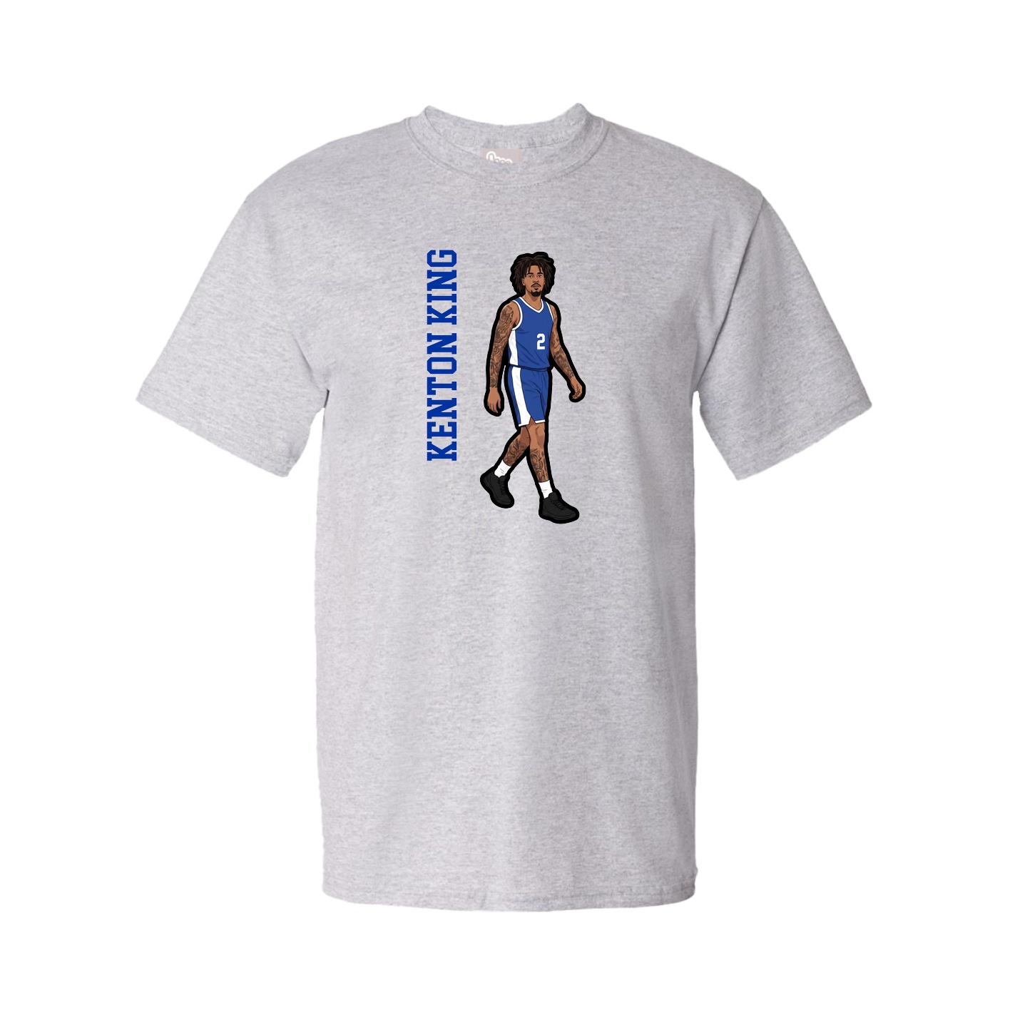 Youth Tee — Name Vertical in Grey