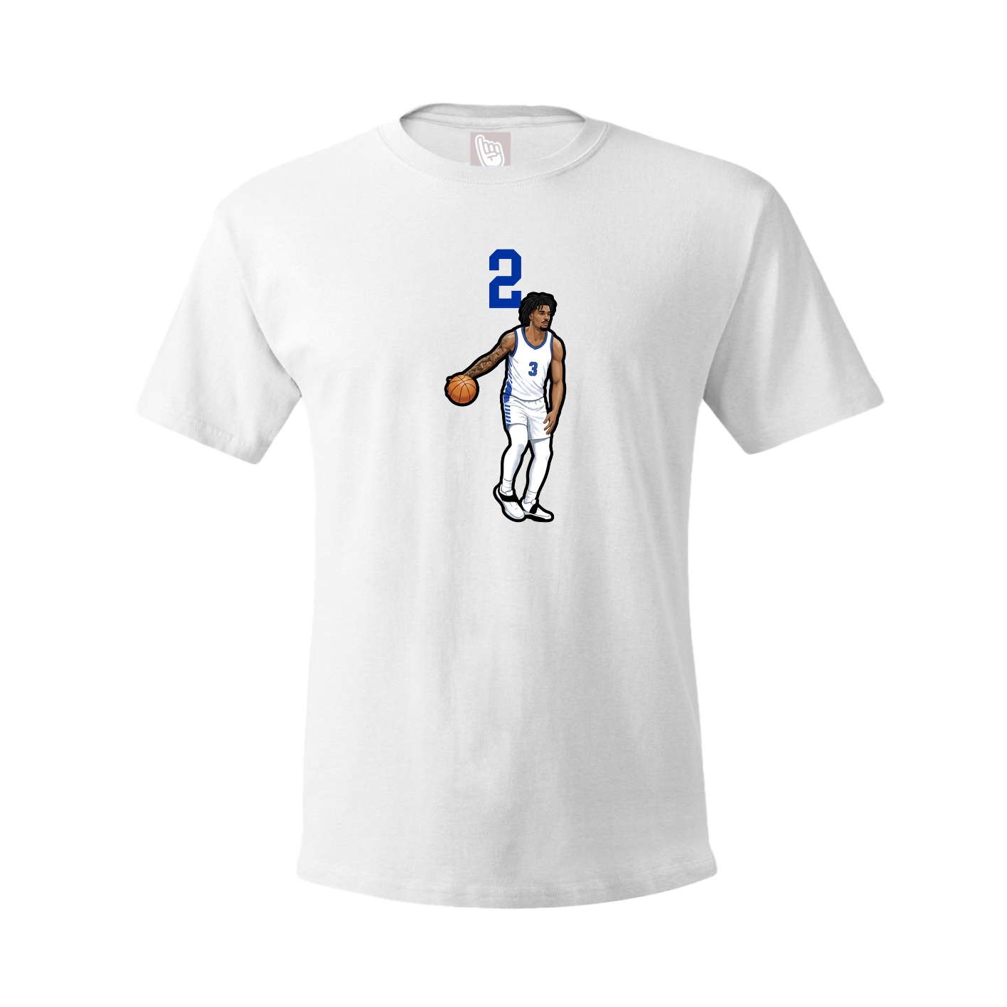 Youth Tee — Number Top in White