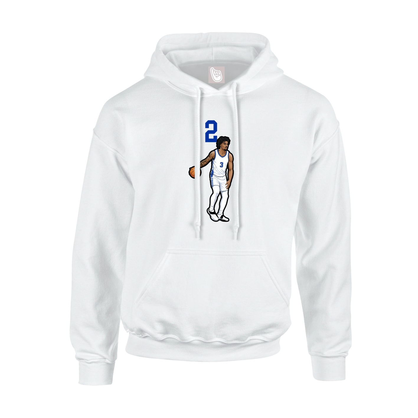 Hoodie — Number Top in White