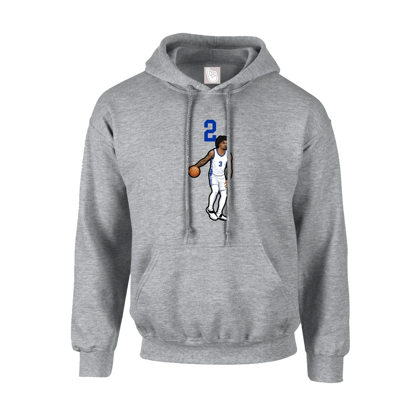 Youth Hoodie — Number Top in Grey