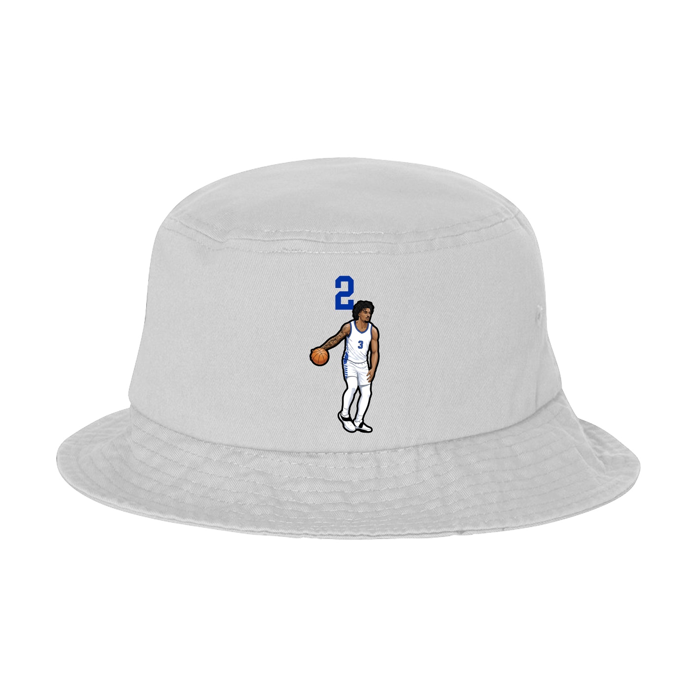 Bucket Cap — Number Top in White